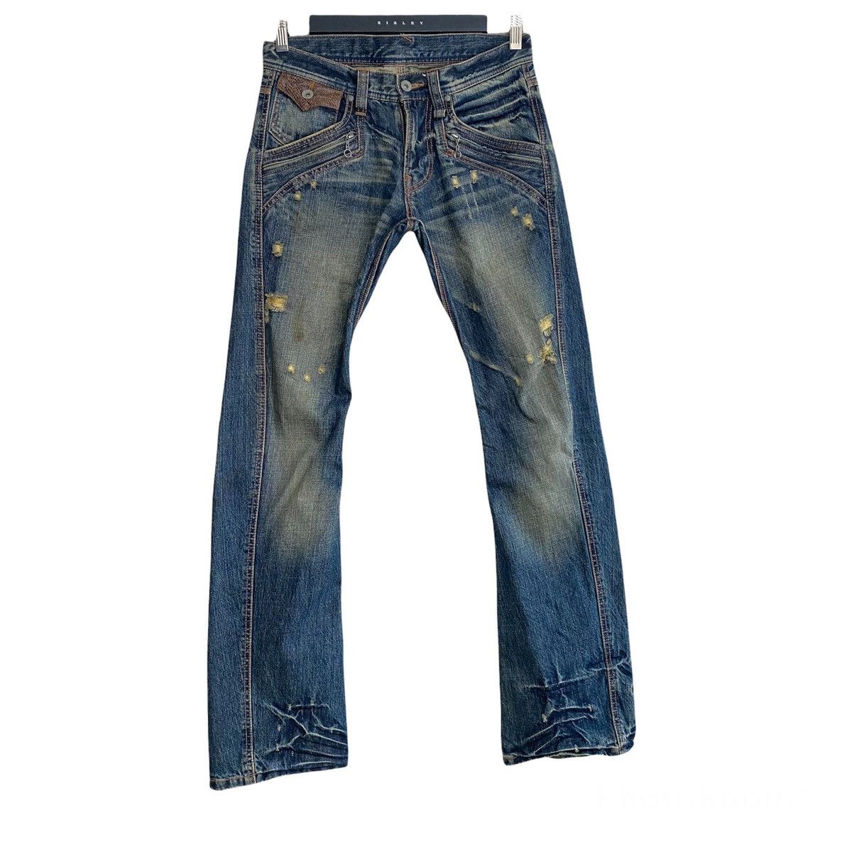 Japanese Brand NICOLE HIDEAWAYS Snake Skin Denim Flare Jeans Size US 30 / EU 46 - 1 Thumbnail