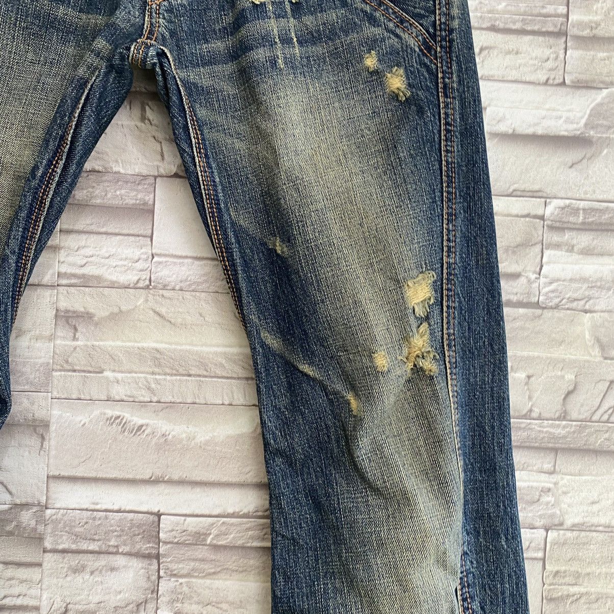 Japanese Brand NICOLE HIDEAWAYS Snake Skin Denim Flare Jeans Size US 30 / EU 46 - 9 Thumbnail