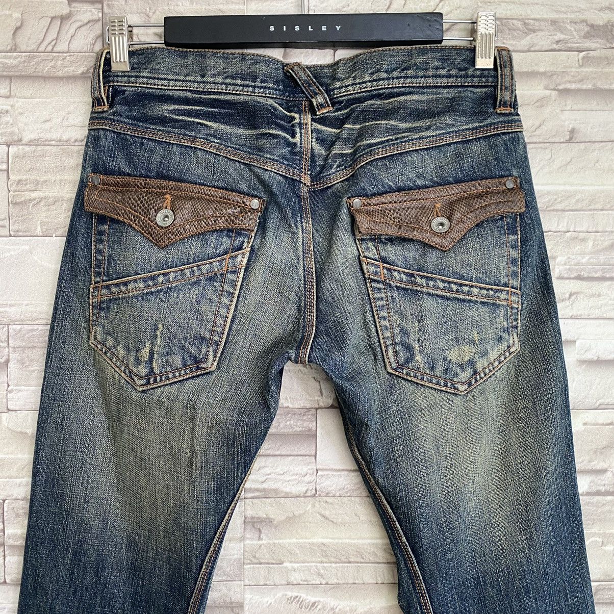 Japanese Brand NICOLE HIDEAWAYS Snake Skin Denim Flare Jeans Size US 30 / EU 46 - 11 Thumbnail