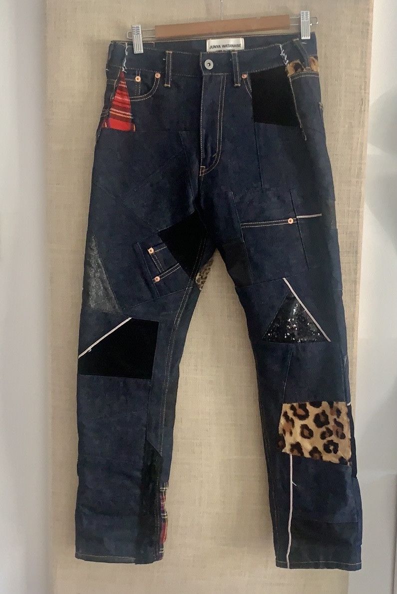 image of Comme Des Garcons x Junya Watanabe 2016 Like New Multi Patchwork, Salvage & Cut-Sewn in Blue (Size 