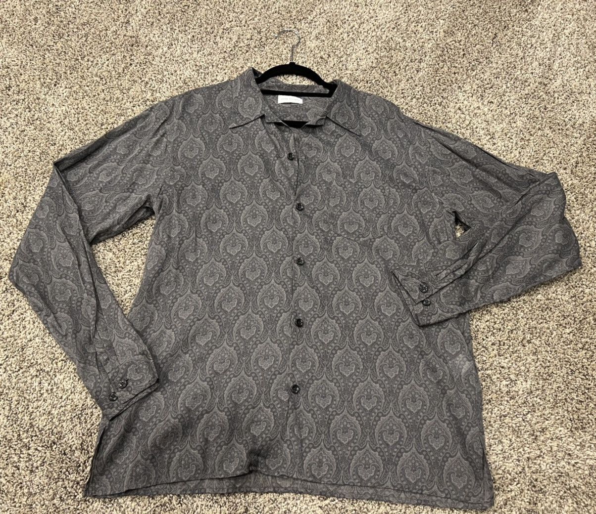image of John Elliott Paisley Button Up in Grey, Men's (Size Medium)