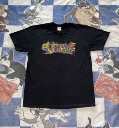 Supreme paint discount logo tee black
