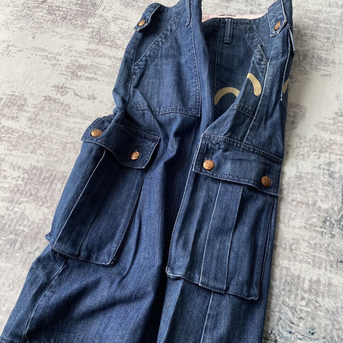 Evisu Evisu Daicock Denim Midi Cargo Skirt Size 28" / US 6 / IT 42 - 7 Thumbnail