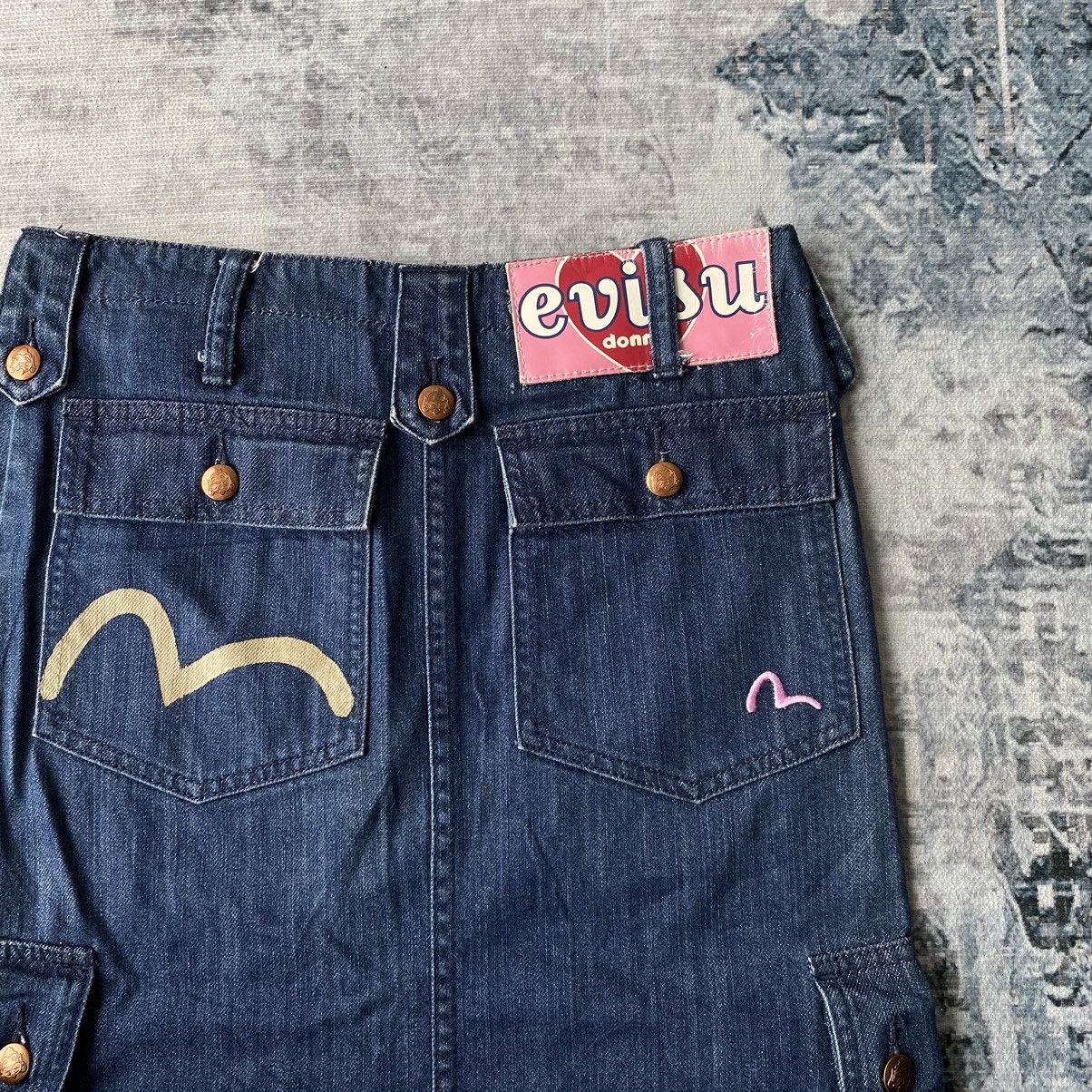 Evisu Evisu Daicock Denim Midi Cargo Skirt Size 28" / US 6 / IT 42 - 3 Thumbnail