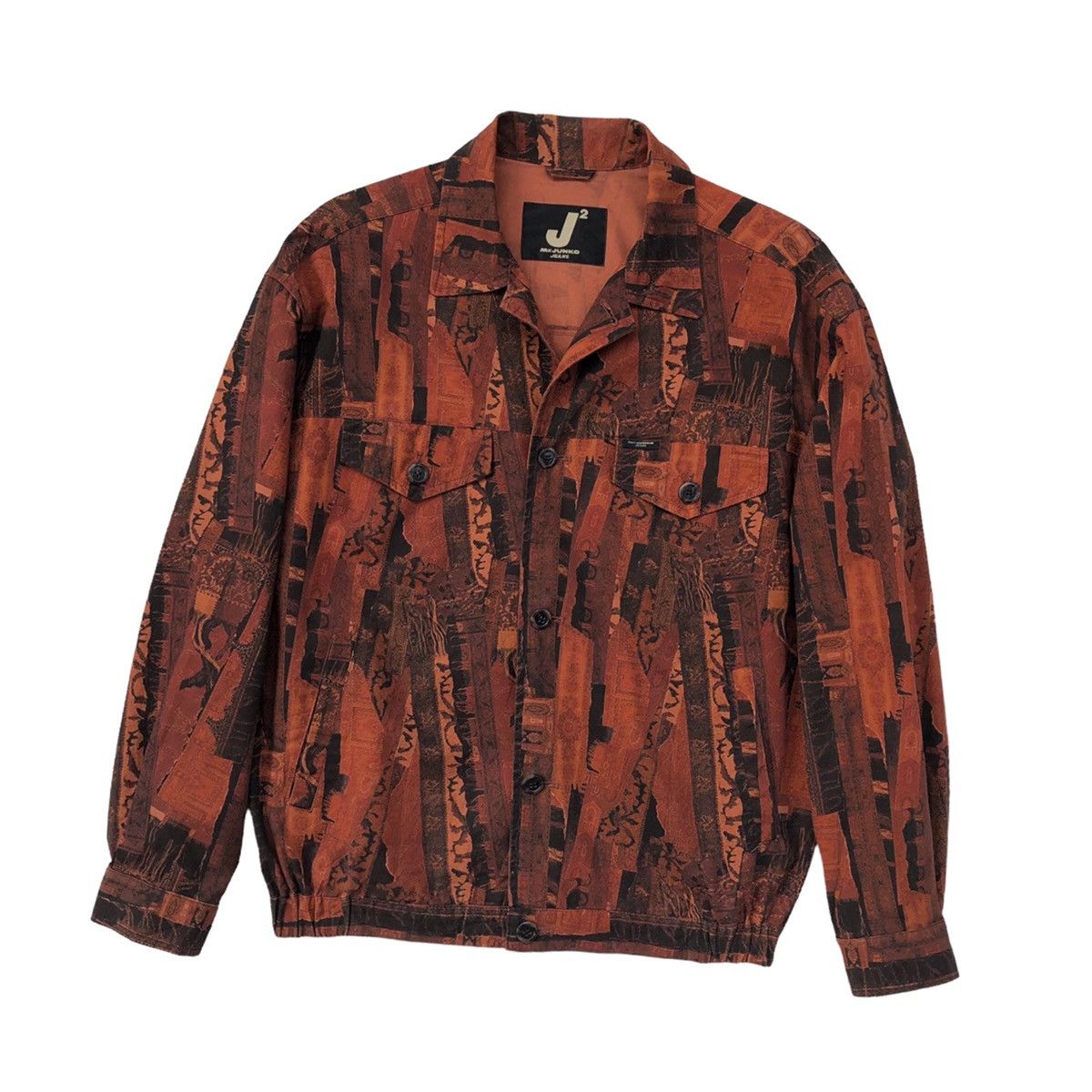 Mr. Junko 🔥Vintage Mr.Junko Orange Fully Abstract Khakis Jacket Size US L / EU 52-54 / 3 - 5 Thumbnail