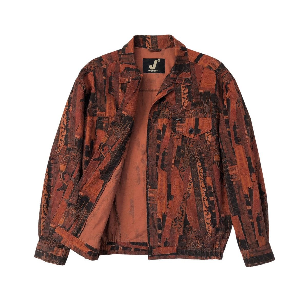 Mr. Junko 🔥Vintage Mr.Junko Orange Fully Abstract Khakis Jacket Size US L / EU 52-54 / 3 - 3 Thumbnail