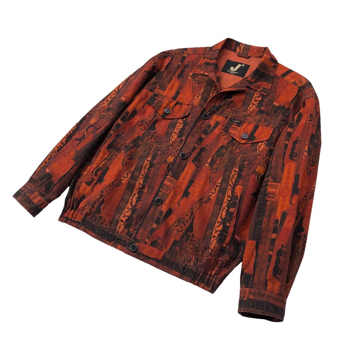 Mr. Junko 🔥Vintage Mr.Junko Orange Fully Abstract Khakis Jacket Size US L / EU 52-54 / 3 - 7 Thumbnail