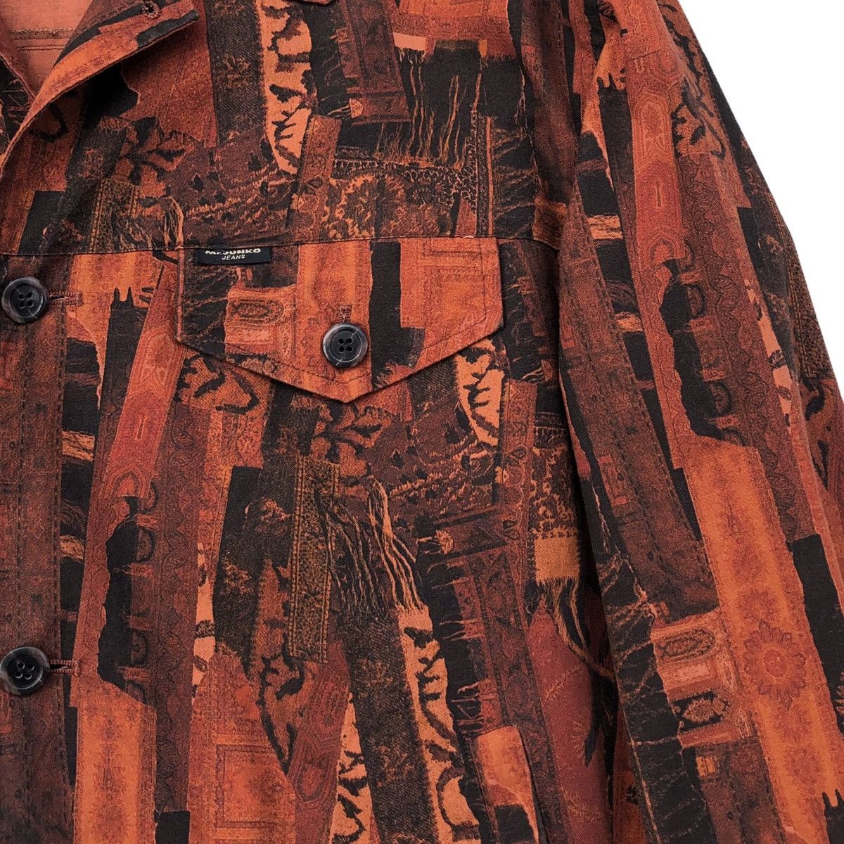 Mr. Junko 🔥Vintage Mr.Junko Orange Fully Abstract Khakis Jacket Size US L / EU 52-54 / 3 - 8 Thumbnail