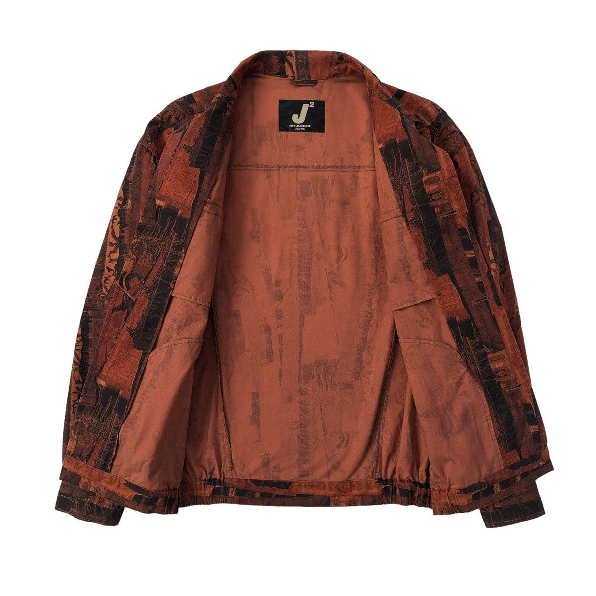 Mr. Junko 🔥Vintage Mr.Junko Orange Fully Abstract Khakis Jacket Size US L / EU 52-54 / 3 - 4 Thumbnail