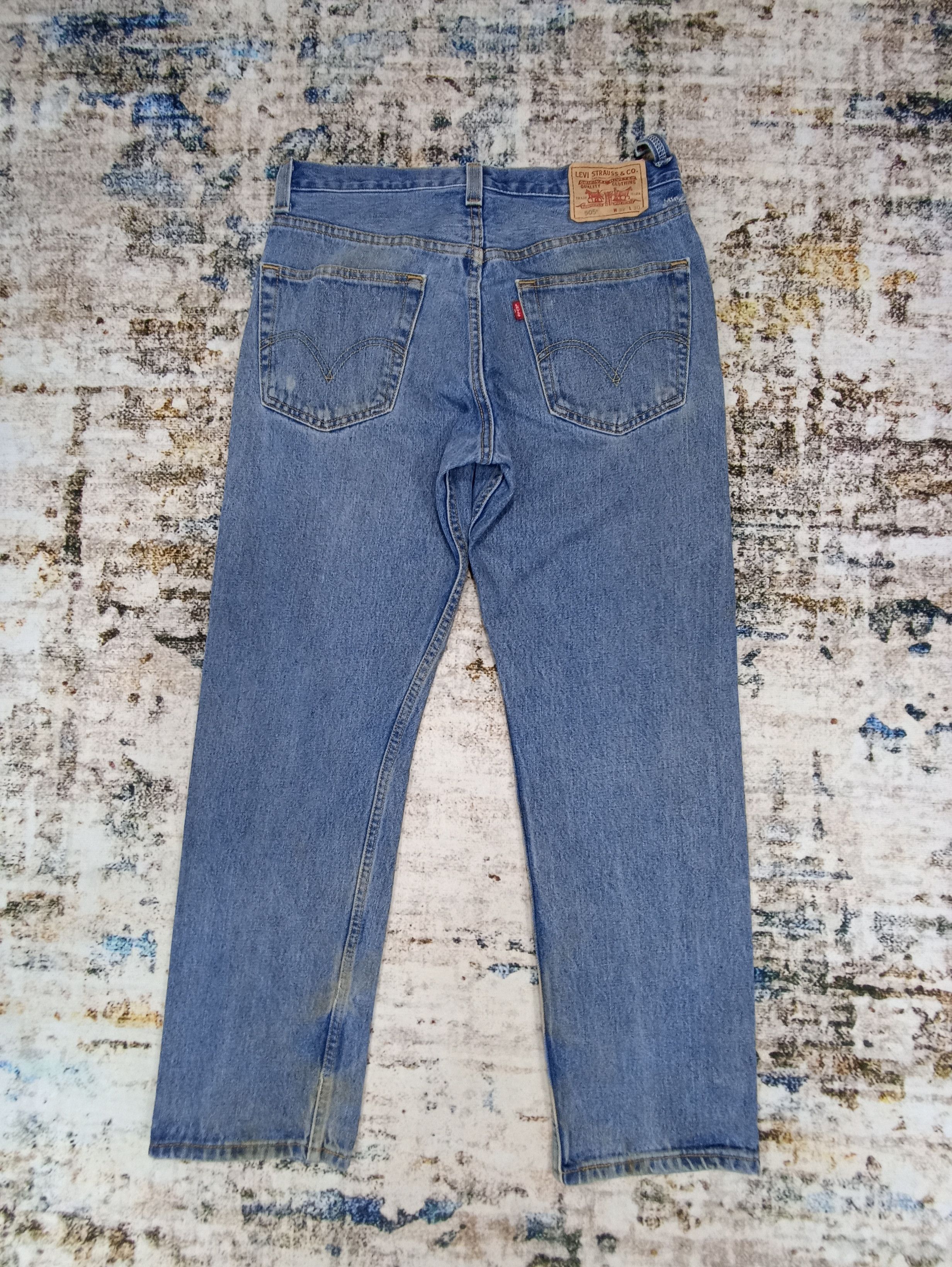 Jean × Levi's × Vintage Vintage Levis 505 Dirty blue Wash Jeans - J109 Size US 32 / EU 48 - 2 Thumbnail