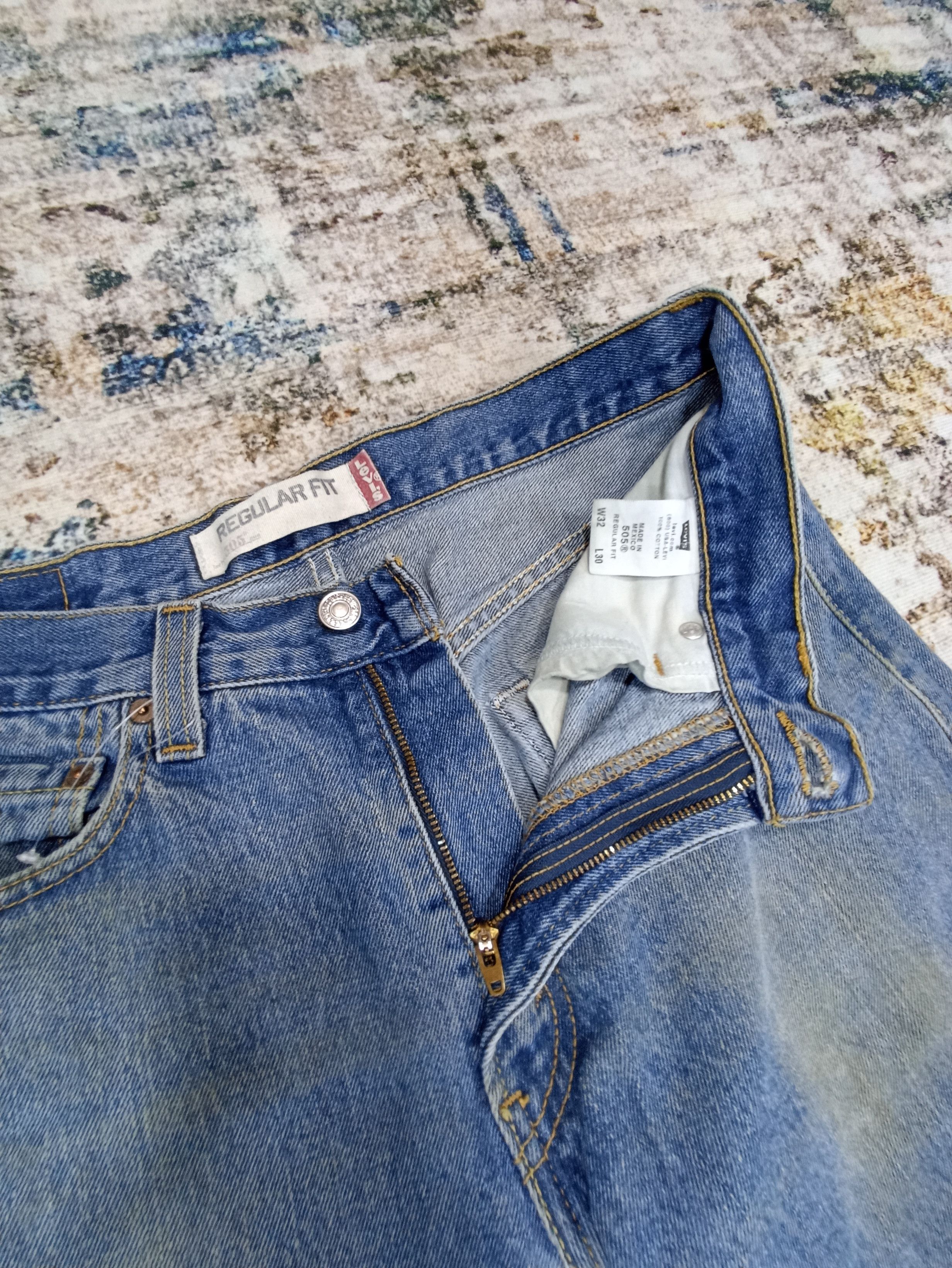 Jean × Levi's × Vintage Vintage Levis 505 Dirty blue Wash Jeans - J109 Size US 32 / EU 48 - 3 Thumbnail