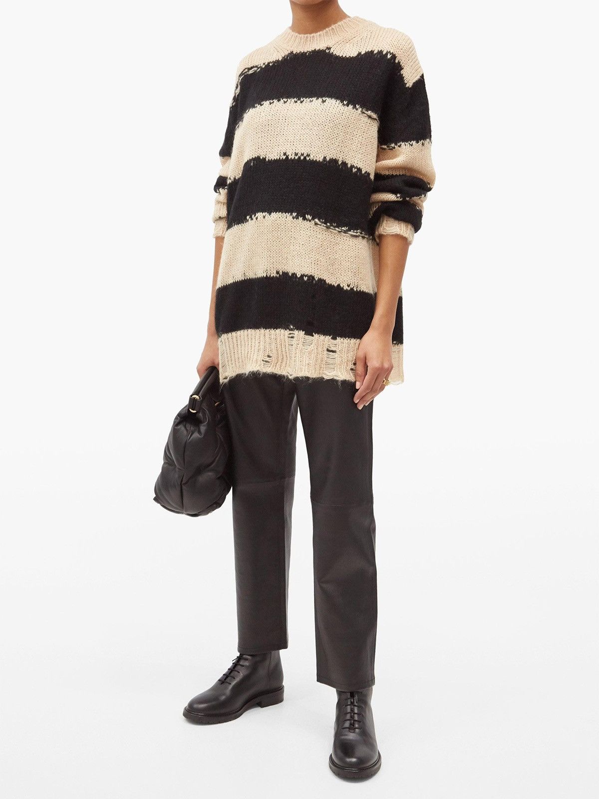 Acne Studios Acne Studios Mohair Distressed Stripped Knitted Sweater Size US M / EU 48-50 / 2 - 8 Thumbnail
