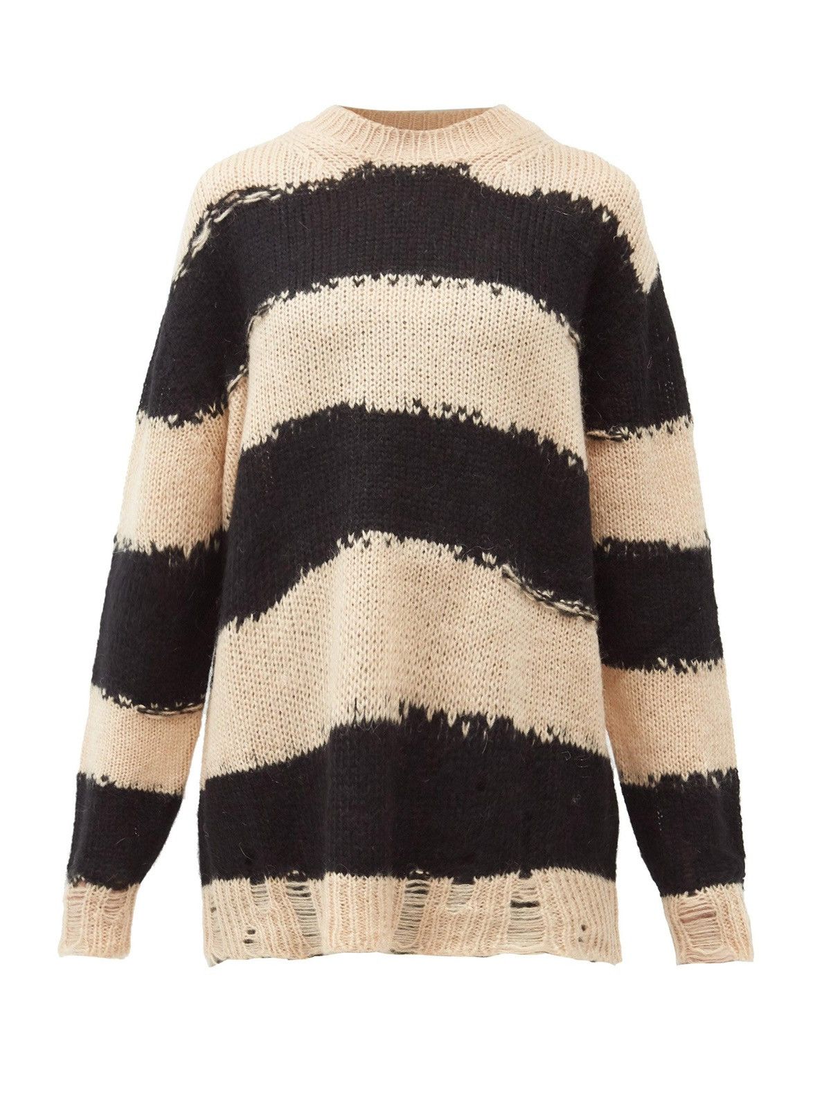 Acne Studios Acne Studios Mohair Distressed Stripped Knitted Sweater Size US M / EU 48-50 / 2 - 7 Thumbnail