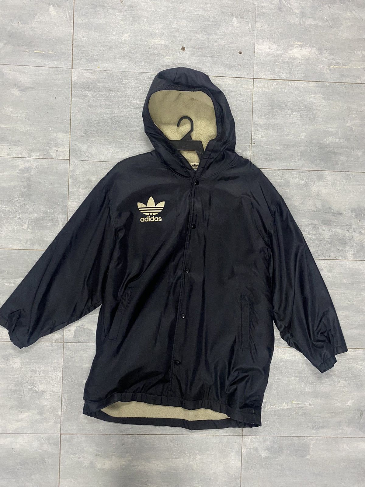 Vintage 90’s Adidas Big Logo Trefoil Long Sherpa Jacket Size US L / EU 52-54 / 3 - 5 Thumbnail