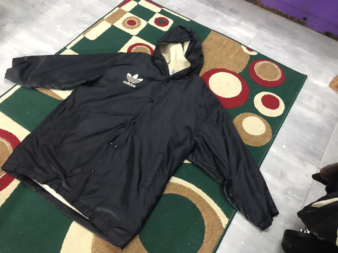 Vintage 90’s Adidas Big Logo Trefoil Long Sherpa Jacket Size US L / EU 52-54 / 3 - 7 Thumbnail
