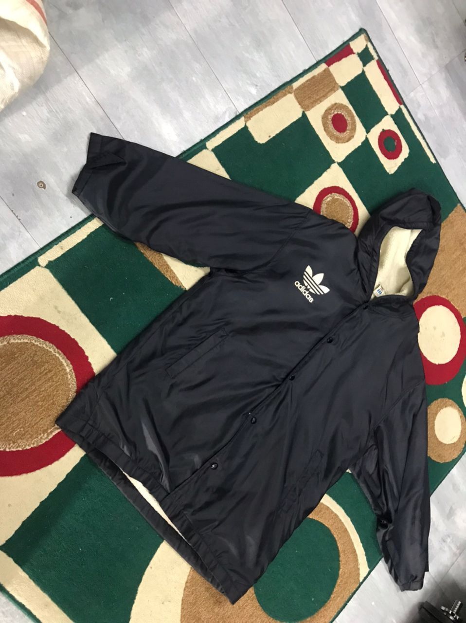 Vintage 90’s Adidas Big Logo Trefoil Long Sherpa Jacket Size US L / EU 52-54 / 3 - 8 Thumbnail