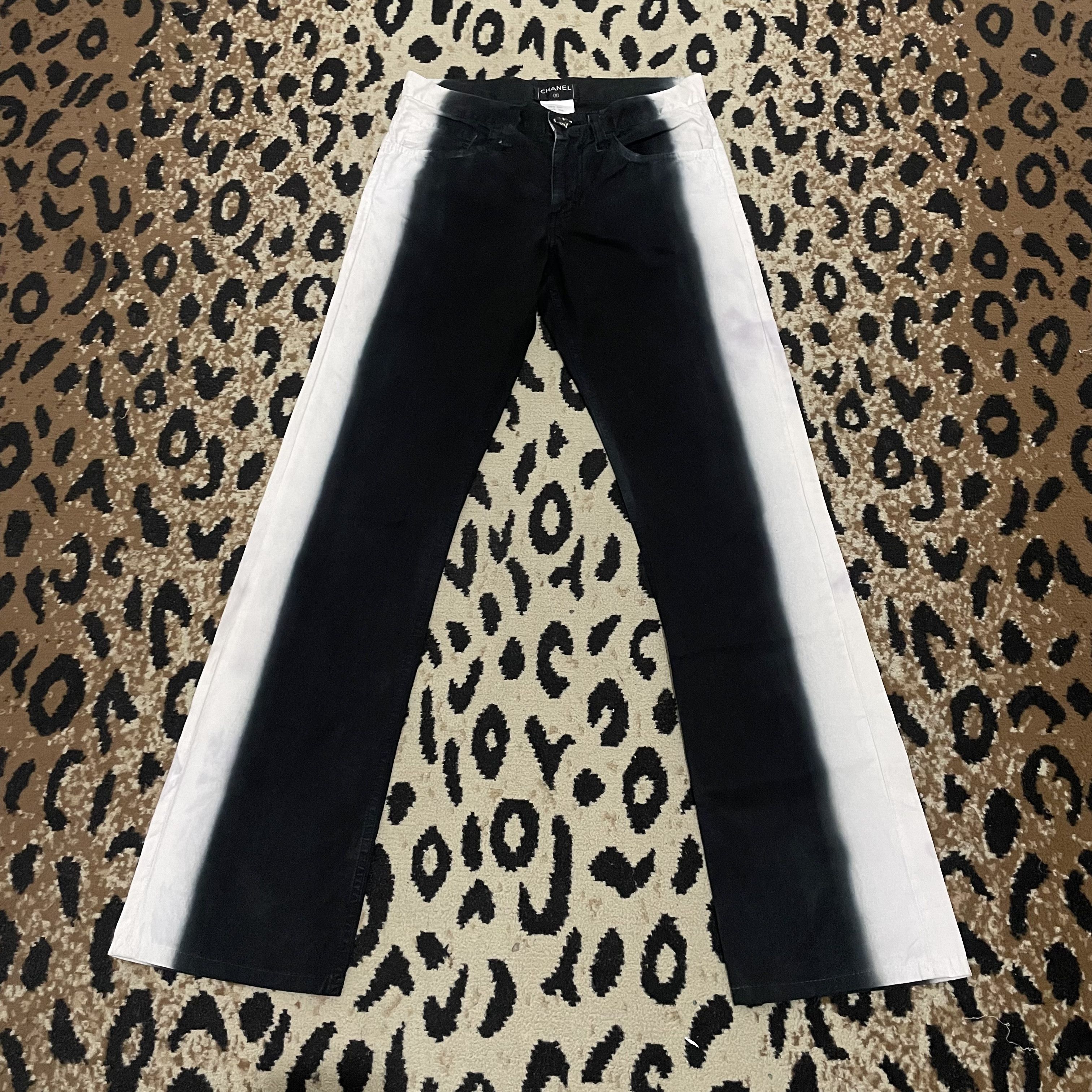 image of Chanel Pants in Black/White, Women's (Size 25)