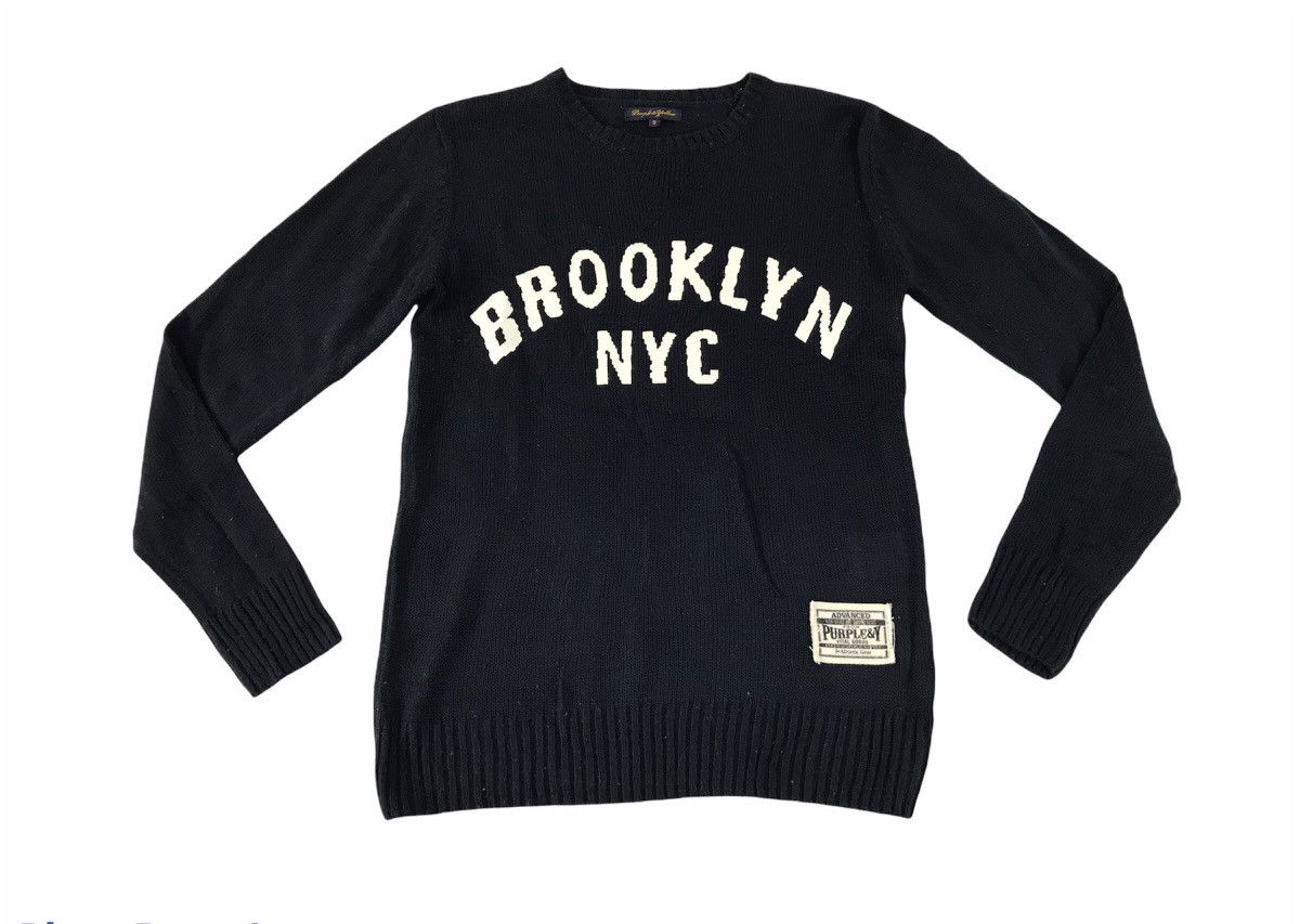 Japanese Brand × Vintage Purple & Yellow Brooklyn Nyc Athletic Knitwear Spell Out Size US S / EU 44-46 / 1 - 1 Thumbnail