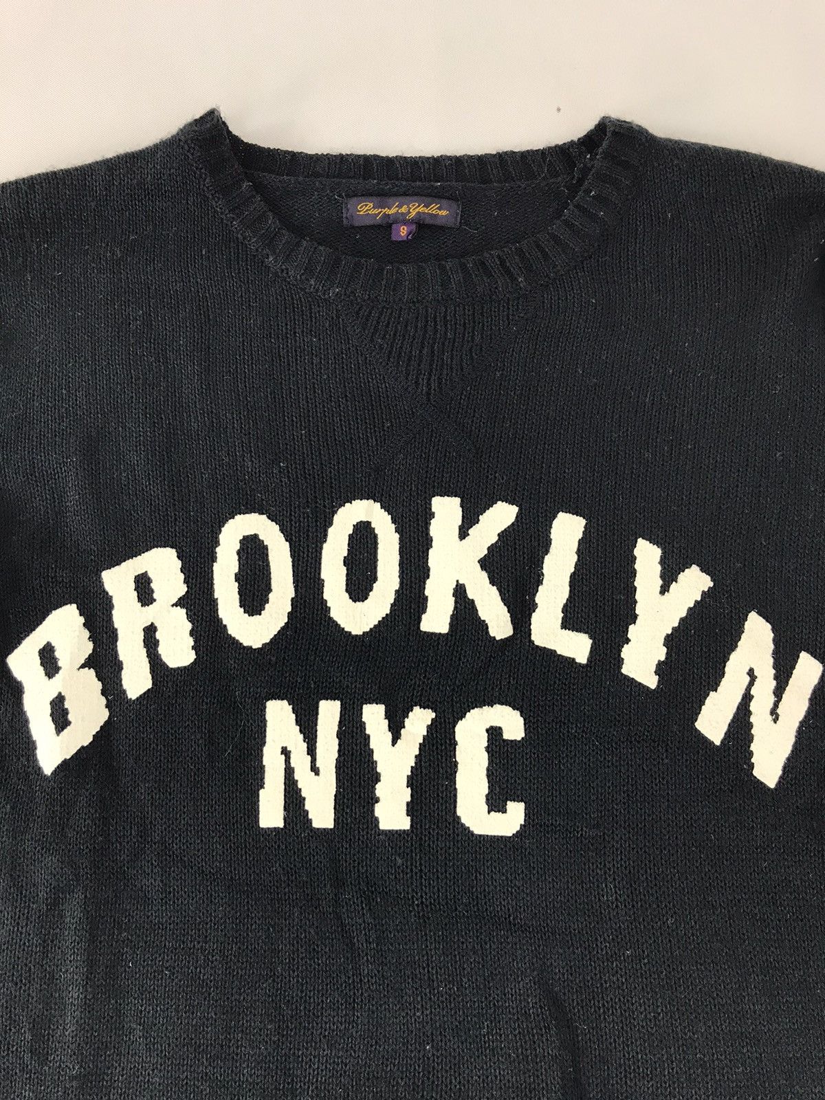 Japanese Brand × Vintage Purple & Yellow Brooklyn Nyc Athletic Knitwear Spell Out Size US S / EU 44-46 / 1 - 3 Thumbnail