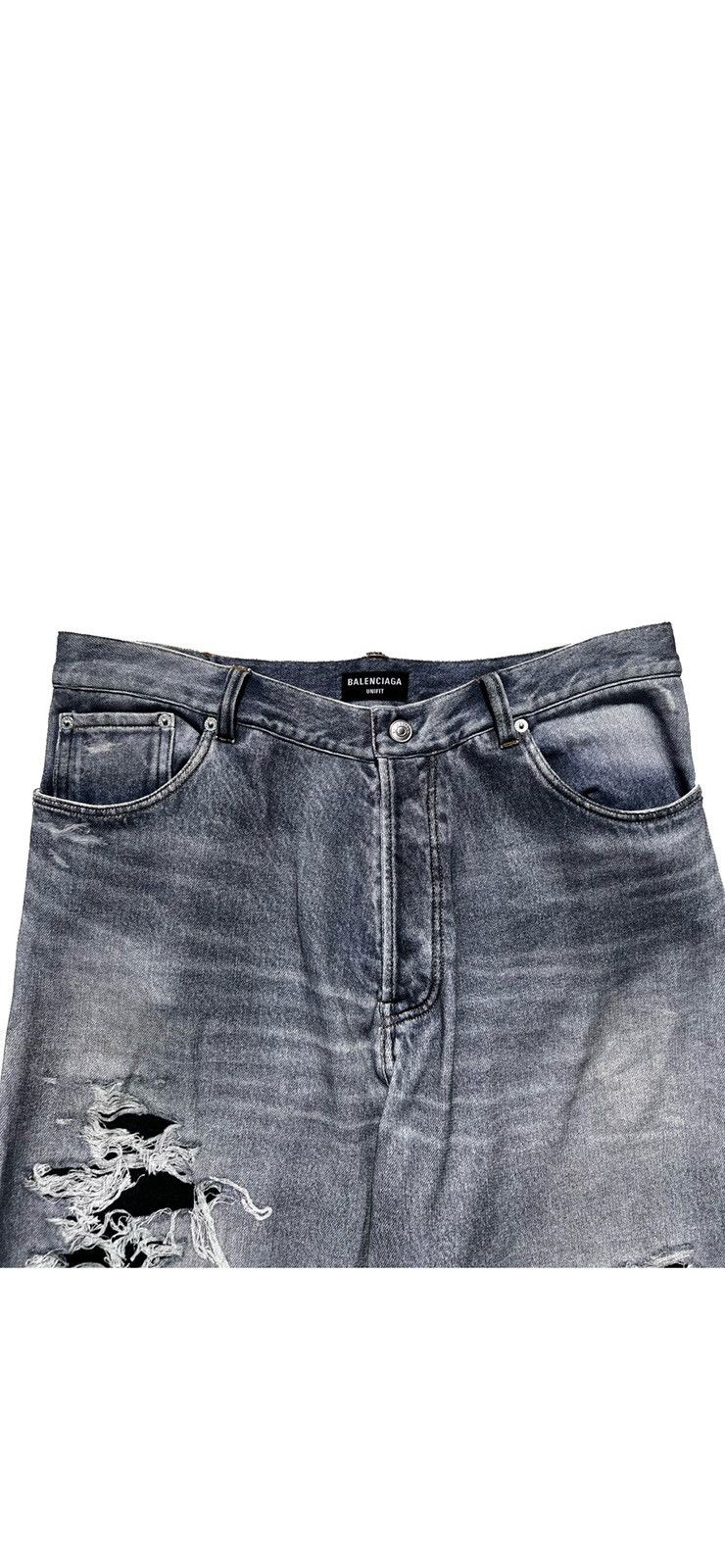 Balenciaga BALENCIAGA 22SS damage crush denim photo baggy sweat pants Size US 33 - 9 Thumbnail