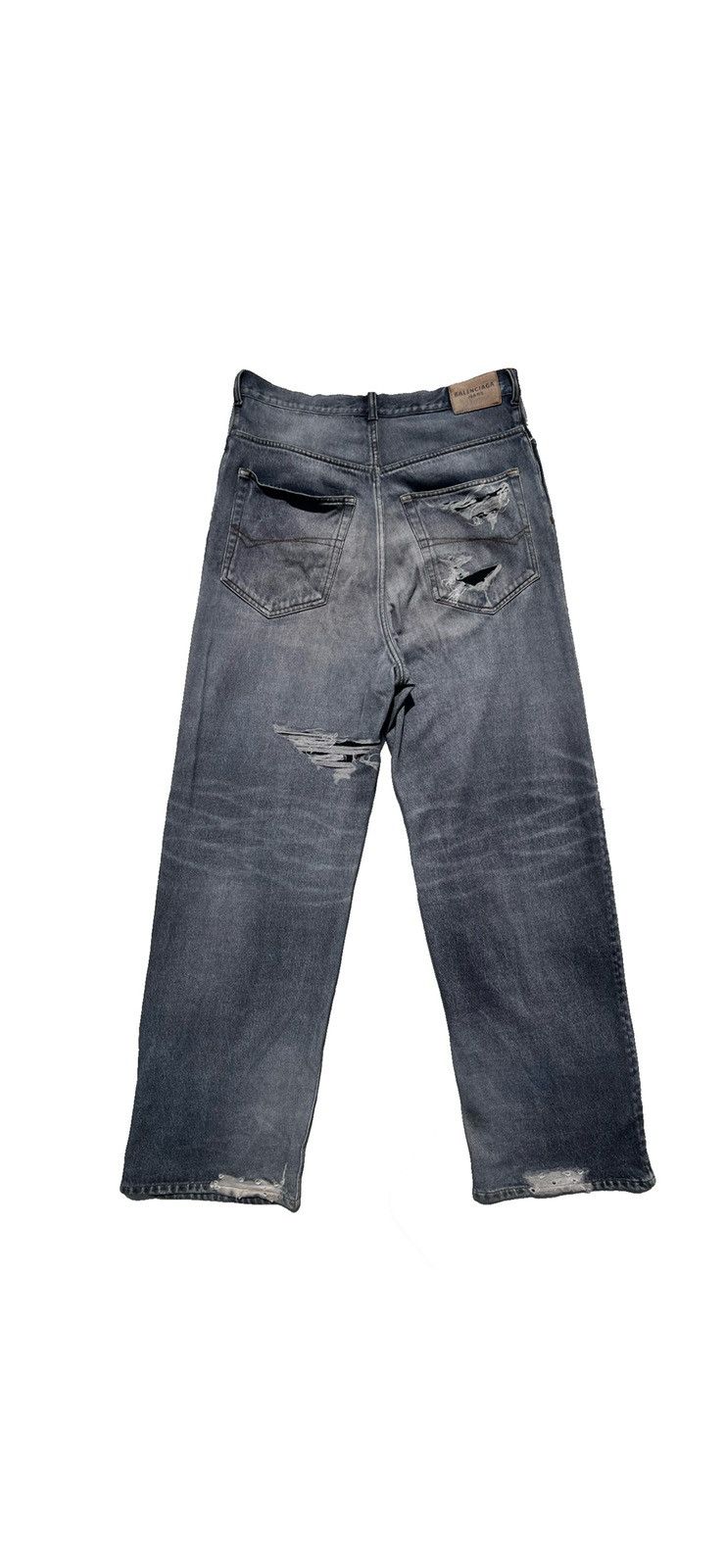 Balenciaga BALENCIAGA 22SS damage crush denim photo baggy sweat pants Size US 33 - 3 Thumbnail