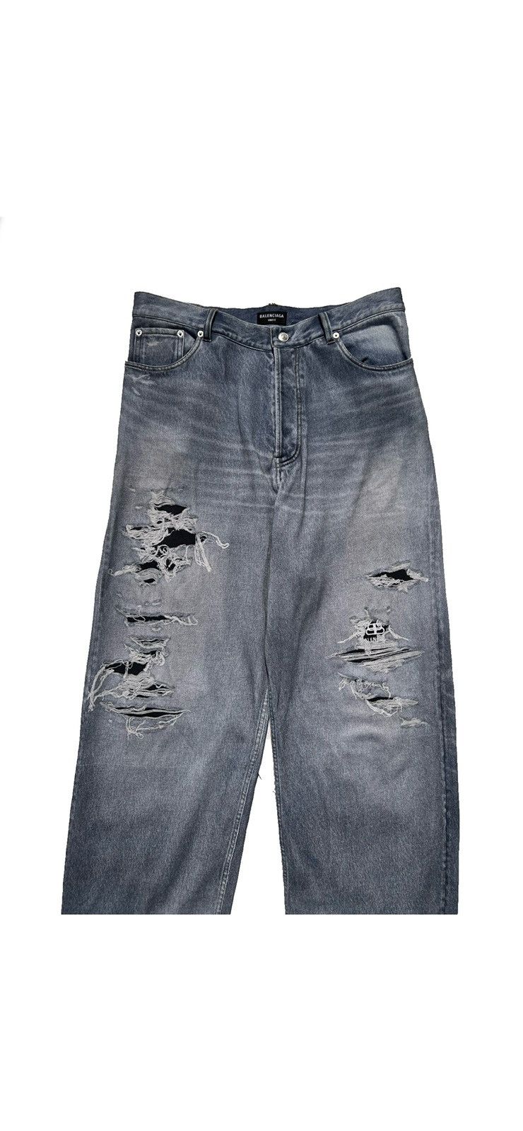 Balenciaga BALENCIAGA 22SS damage crush denim photo baggy sweat pants Size US 33 - 4 Thumbnail