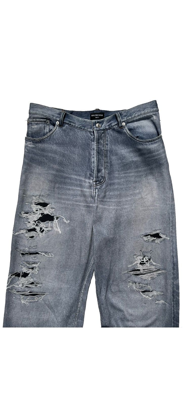Balenciaga BALENCIAGA 22SS damage crush denim photo baggy sweat pants Size US 33 - 5 Thumbnail
