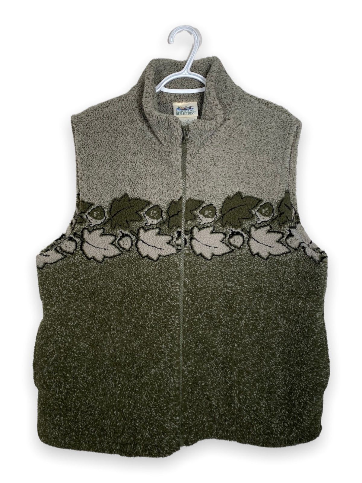 image of Northern Reflections x Vintage Fleece Two Tone Vest in Olive/Cream, Men's (Size Large)