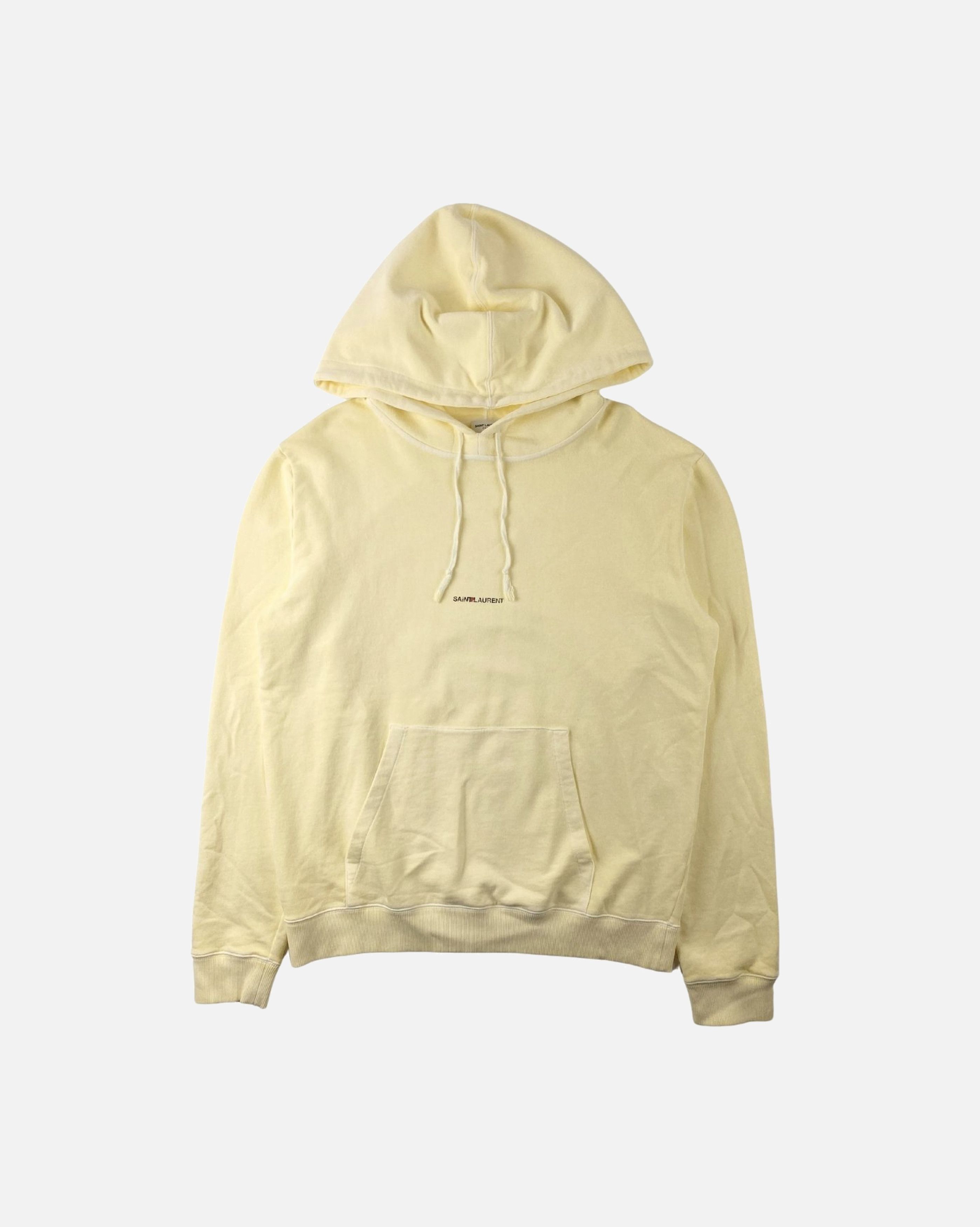 image of Saint Laurent Paris Saint Laurent Rive Gauche Yellow Logo Hoodie, Men's (Size XL)