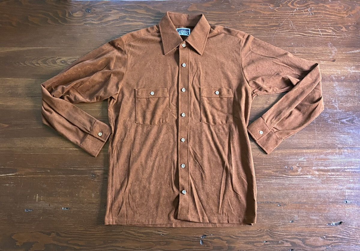 Retrofit Vintage 60’s Montgomery Ward Suede Style Button Up Shirt Size US M / EU 48-50 / 2 - 2 Thumbnail