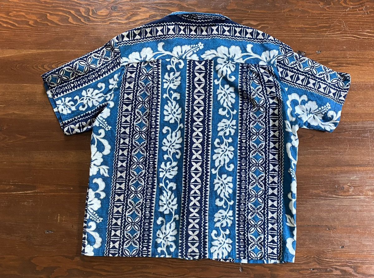 Vintage Vintage 80’s RJC Tribal Hibiscus Blue Hawaiian Button Up Size US XL / EU 56 / 4 - 8 Thumbnail