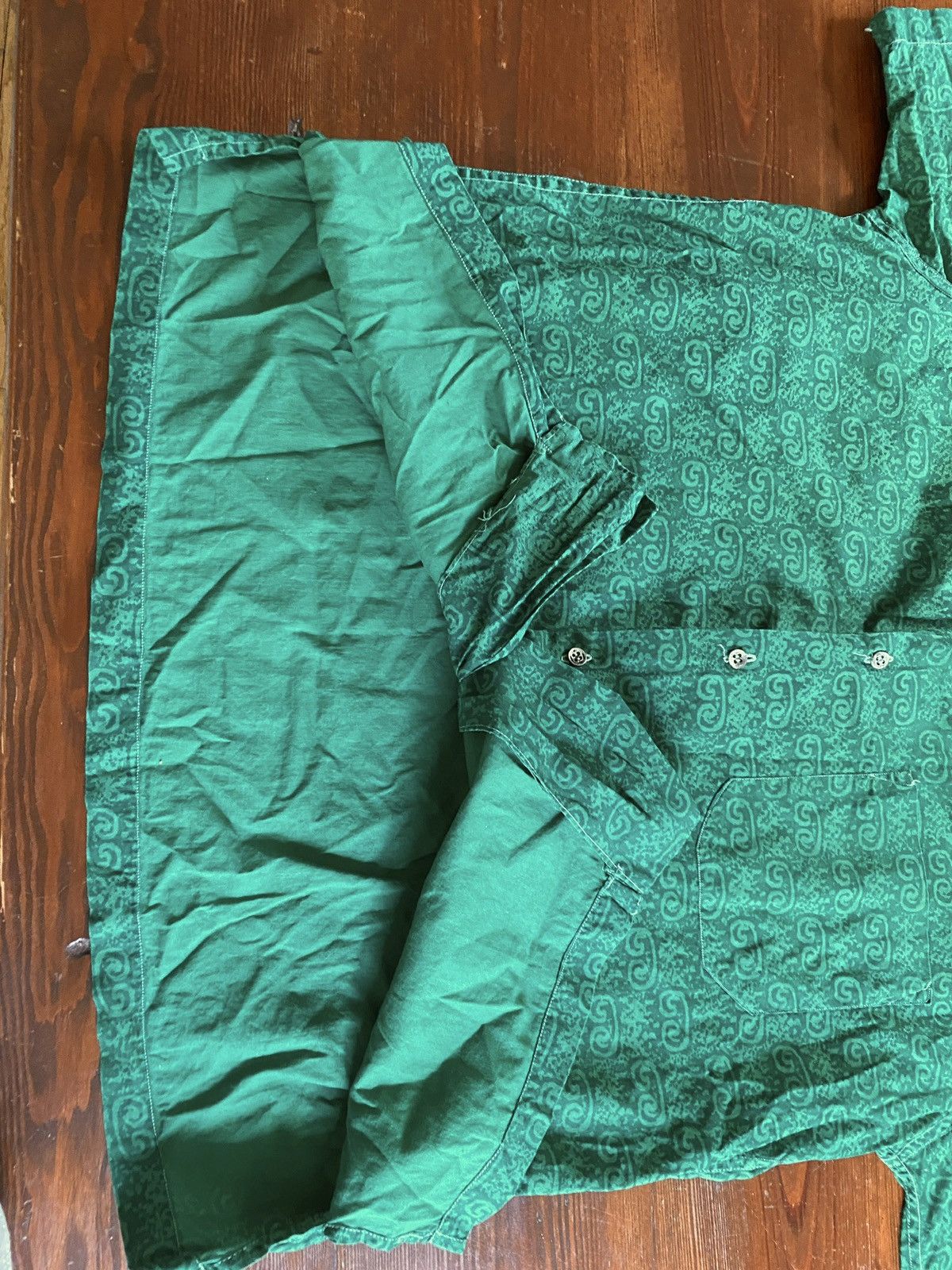 Vintage Vintage 60’s Jim Tillett Green Tribal Hawaiian Style Shirt Size US XL / EU 56 / 4 - 4 Thumbnail