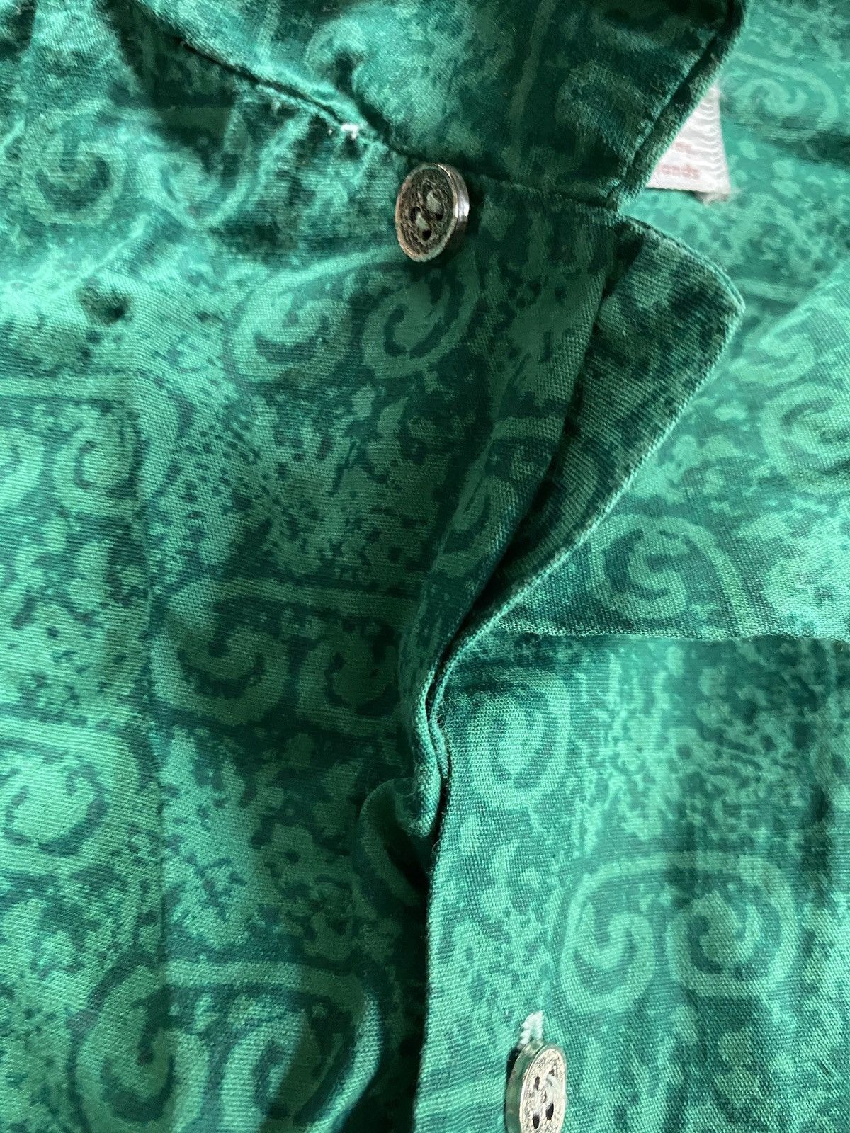 Vintage Vintage 60’s Jim Tillett Green Tribal Hawaiian Style Shirt Size US XL / EU 56 / 4 - 8 Thumbnail