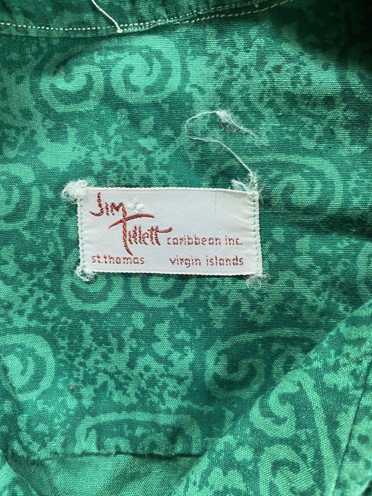 Vintage Vintage 60’s Jim Tillett Green Tribal Hawaiian Style Shirt Size US XL / EU 56 / 4 - 7 Thumbnail