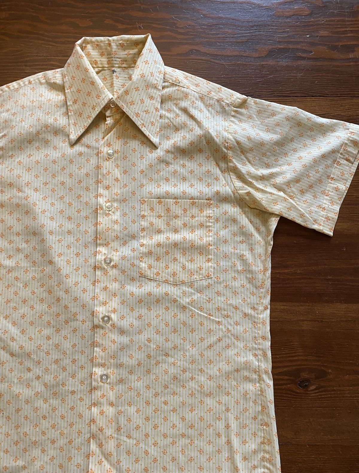 Retrofit Vintage 50’s Orange Striped & Pattern Short Sleeve Button Up Size US M / EU 48-50 / 2 - 1 Thumbnail