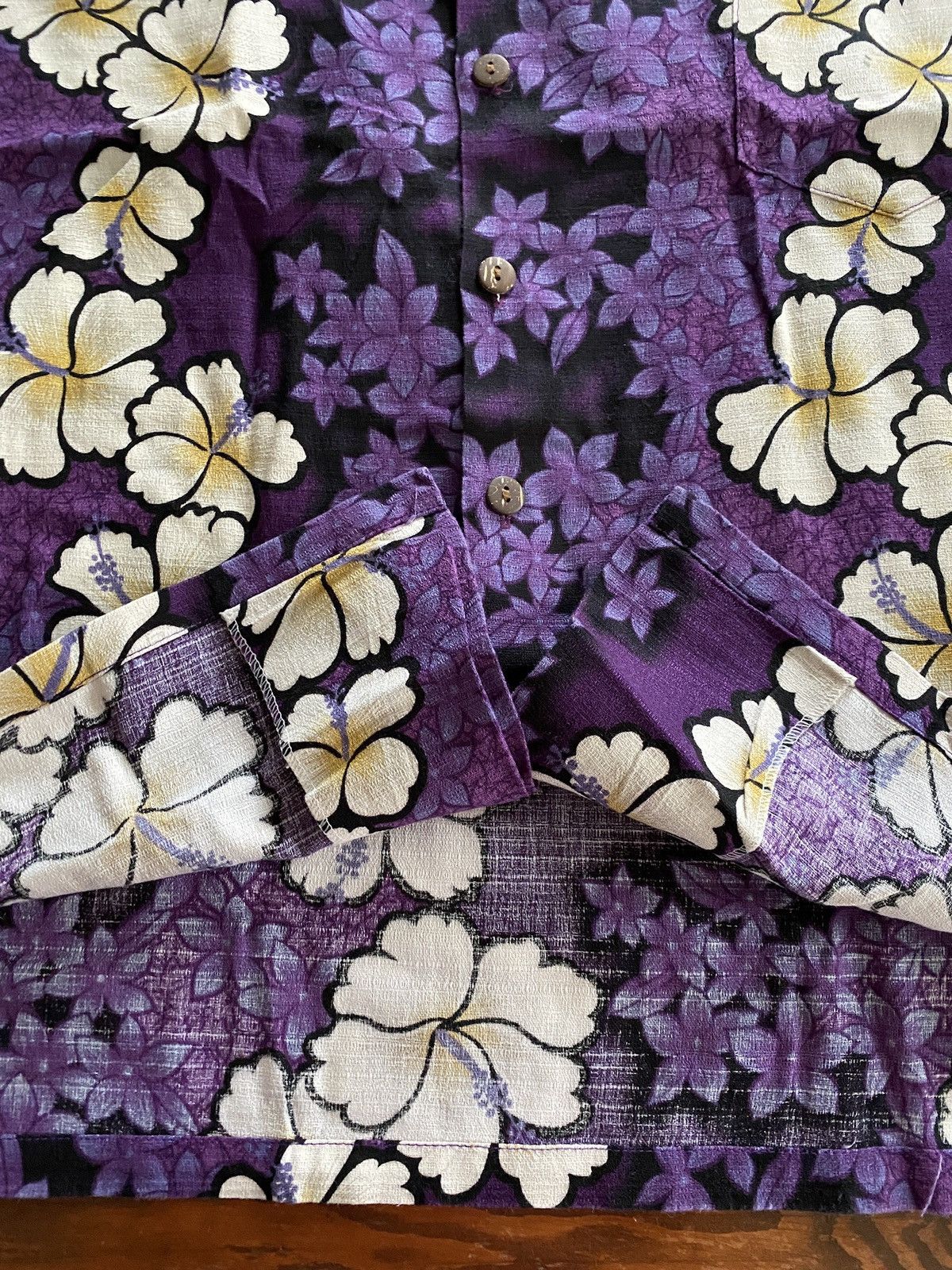 Vintage Vintage 80’s Hilo Hatties Purple Hibiscus Hawaiian Shirt Size US XL / EU 56 / 4 - 6 Thumbnail