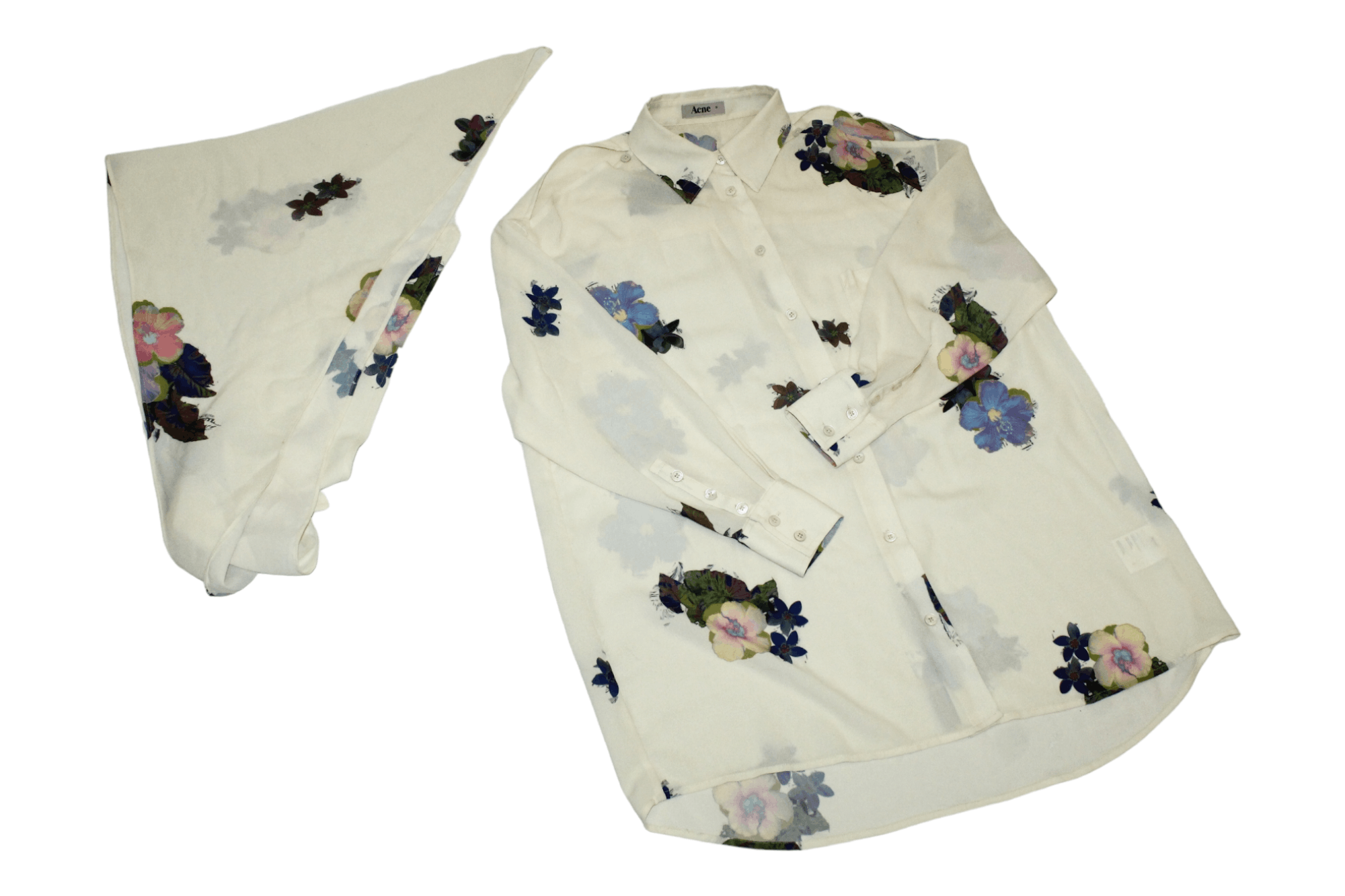 Acne Studios Acne Amon Print Pre AW10 Blouse Shirt with shawl Size L / US 10 / IT 46 - 16 Thumbnail