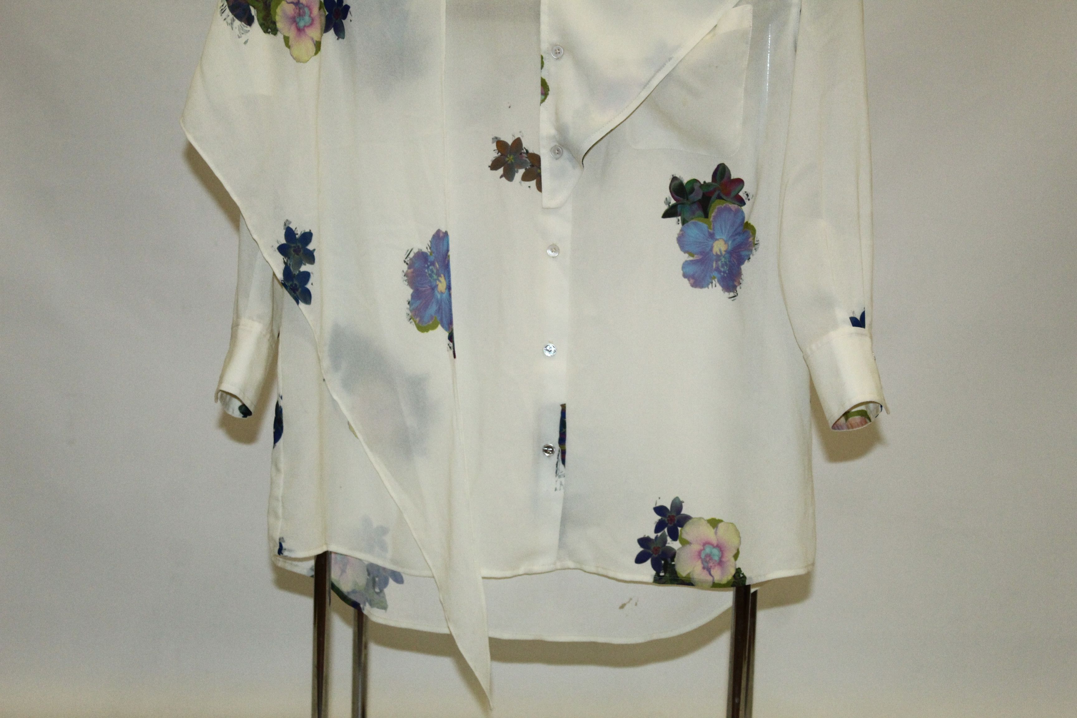 Acne Studios Acne Amon Print Pre AW10 Blouse Shirt with shawl Size L / US 10 / IT 46 - 6 Thumbnail