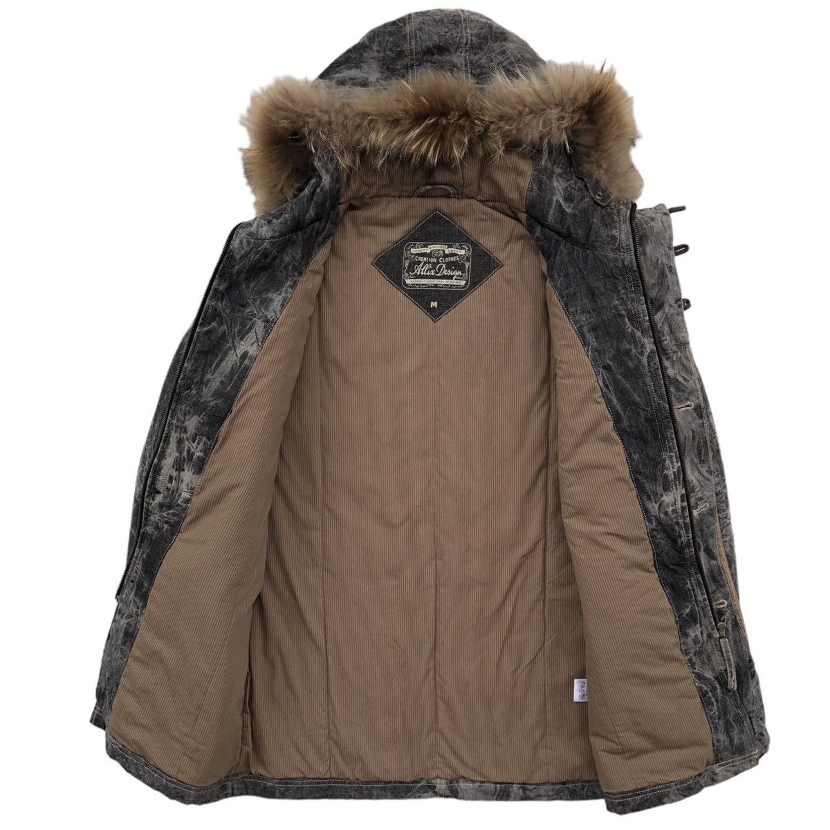 Japanese Brand Allix Design Charcoal Grey Graphics Raccoon Hooded Jacket Size US M / EU 48-50 / 2 - 11 Thumbnail
