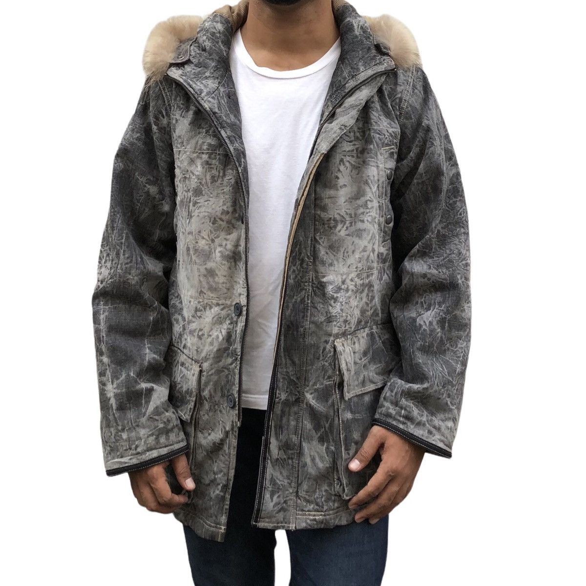Japanese Brand Allix Design Charcoal Grey Graphics Raccoon Hooded Jacket Size US M / EU 48-50 / 2 - 2 Thumbnail