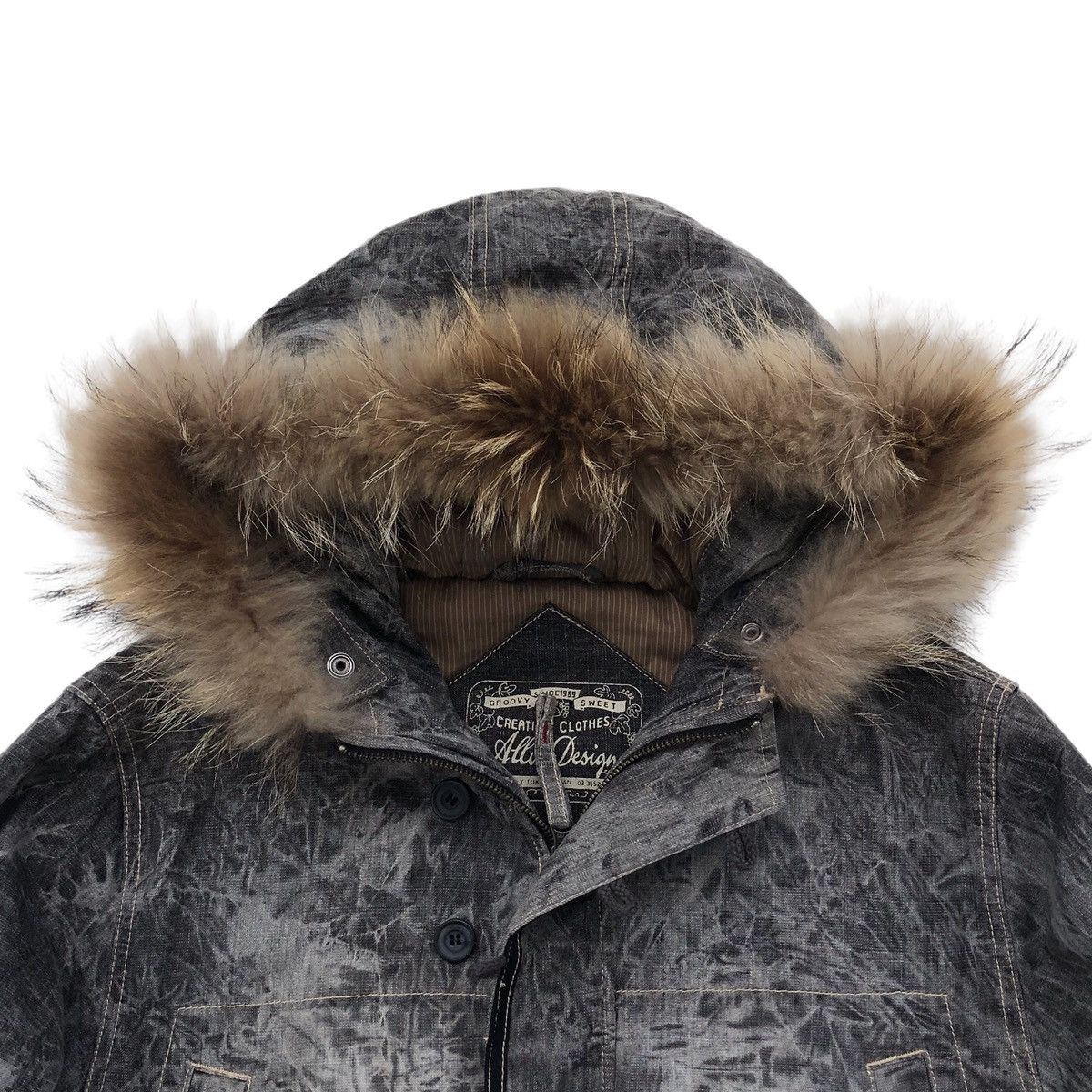 Japanese Brand Allix Design Charcoal Grey Graphics Raccoon Hooded Jacket Size US M / EU 48-50 / 2 - 9 Thumbnail