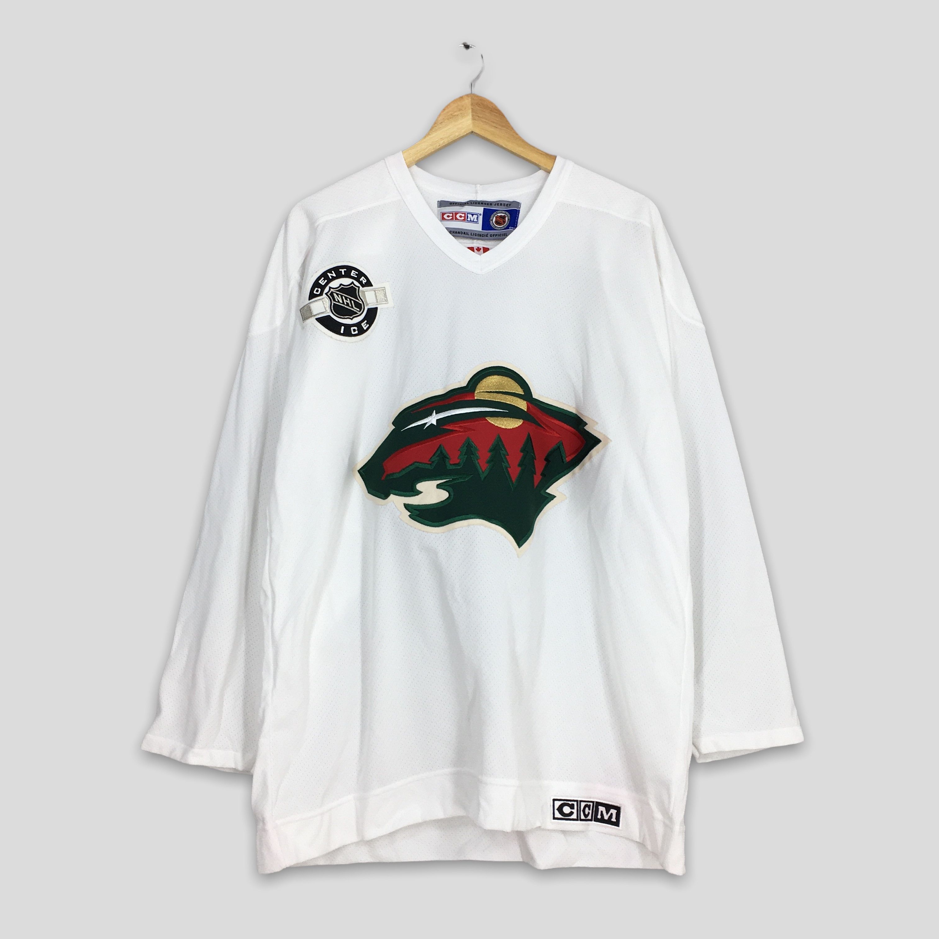 image of Hockey Jersey x Nhl Vintage Minnesota Wild Jersey Nhl Ice Hockey Large in White, Men's