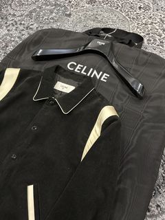 Celine Homme Teddy Appliquéd Virgin Wool-Blend and Leather Varsity Jacket - Men - Green Coats and Jackets - S