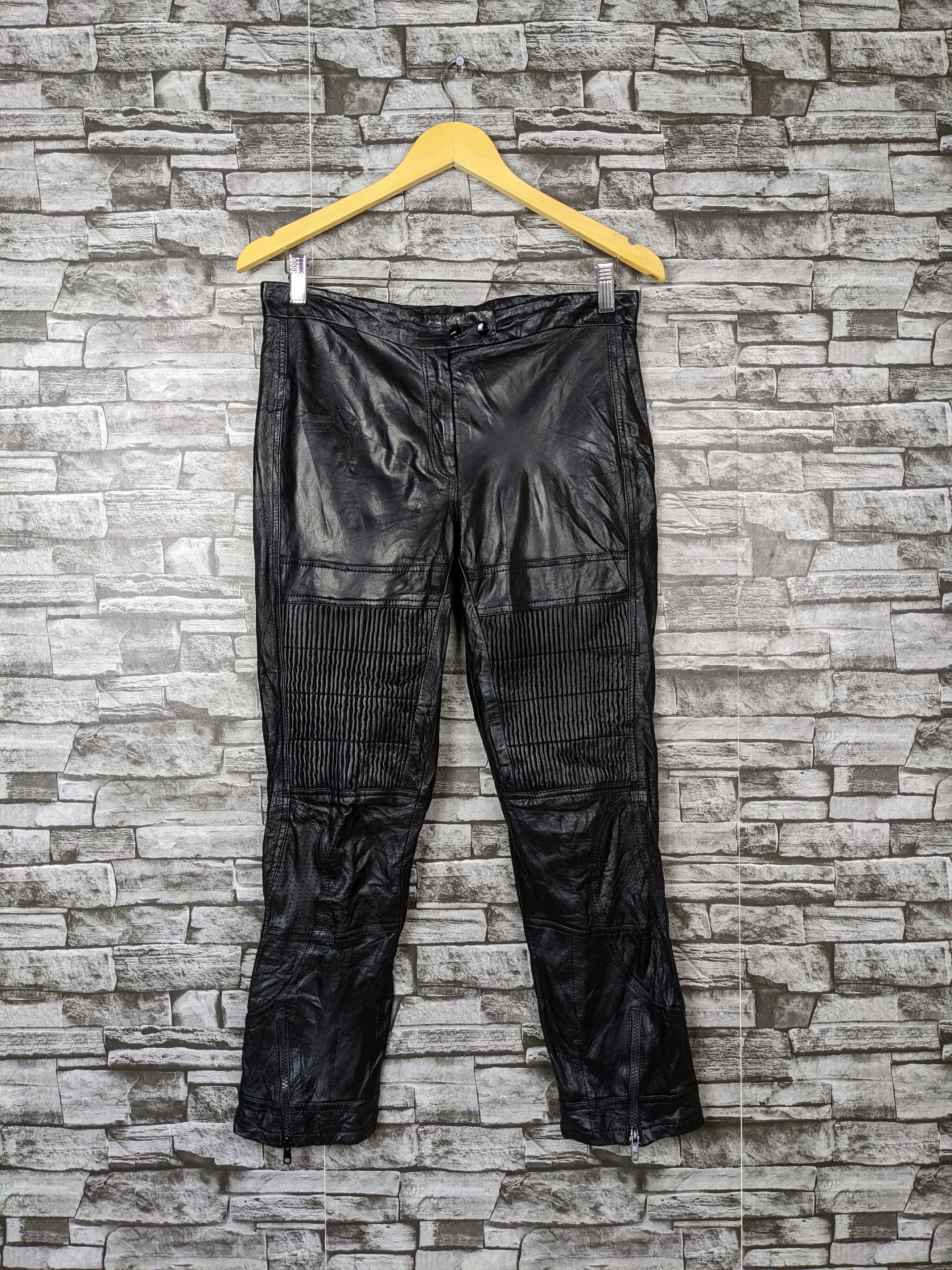 image of H&M 2013 Autumn Winter Casual Leather Pants Trousers in Black, Men's (Size 31)