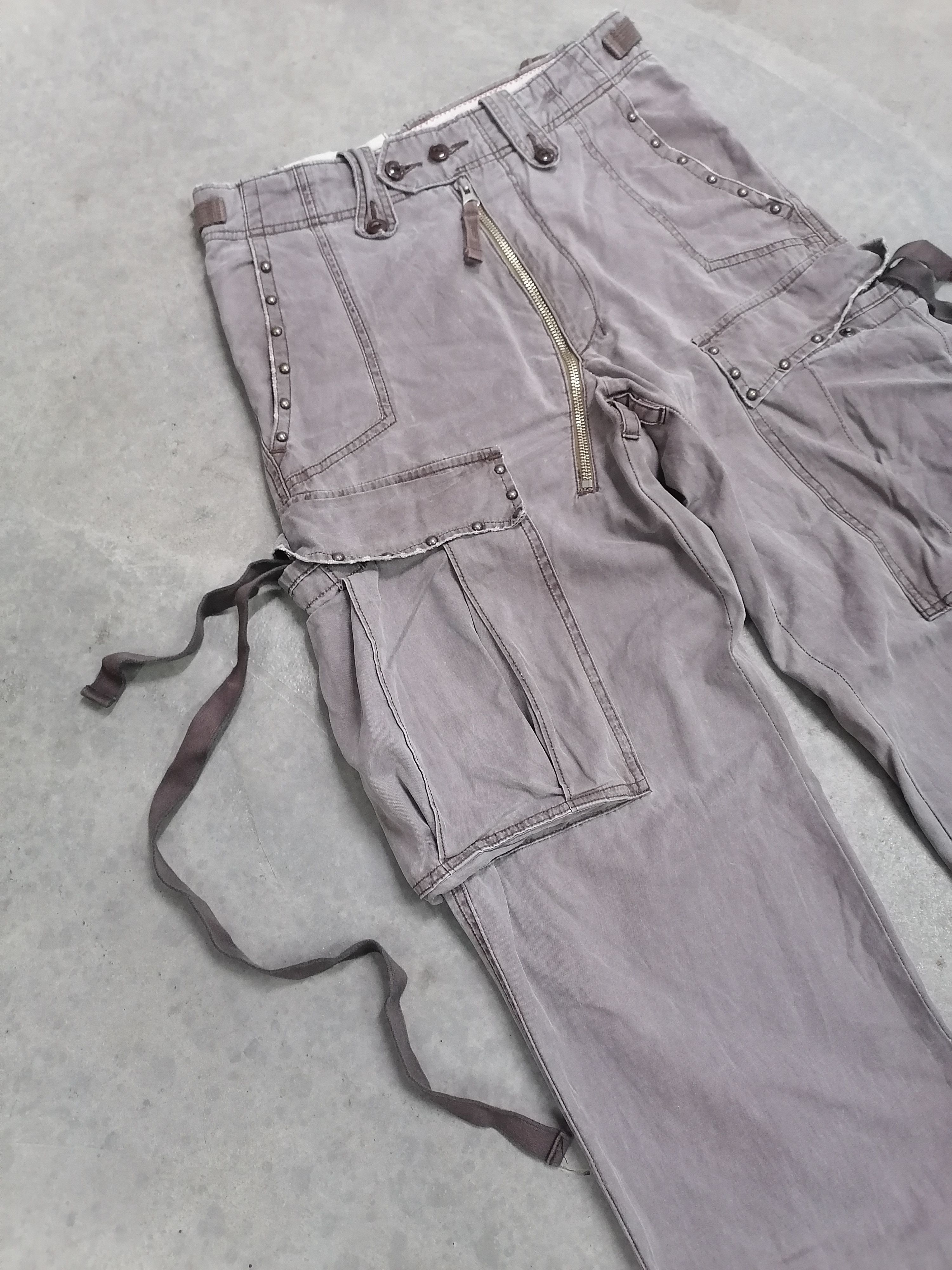 Japanese Brand × Vintage Rare Sabi Sabi Deluxe Gold Studded Tactical Cargo Pants Size US 28 / EU 44 - 6 Thumbnail