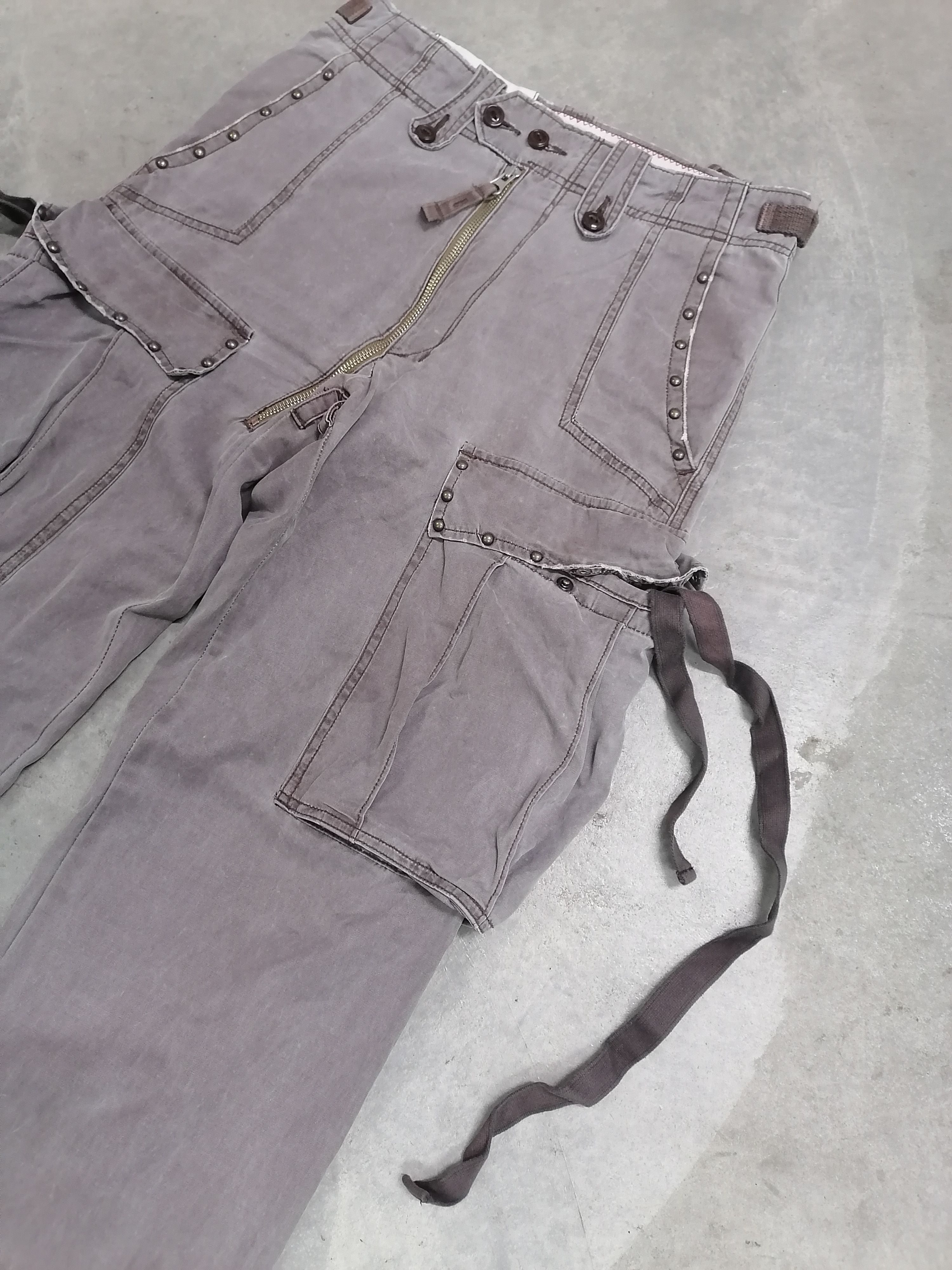 Japanese Brand × Vintage Rare Sabi Sabi Deluxe Gold Studded Tactical Cargo Pants Size US 28 / EU 44 - 5 Thumbnail