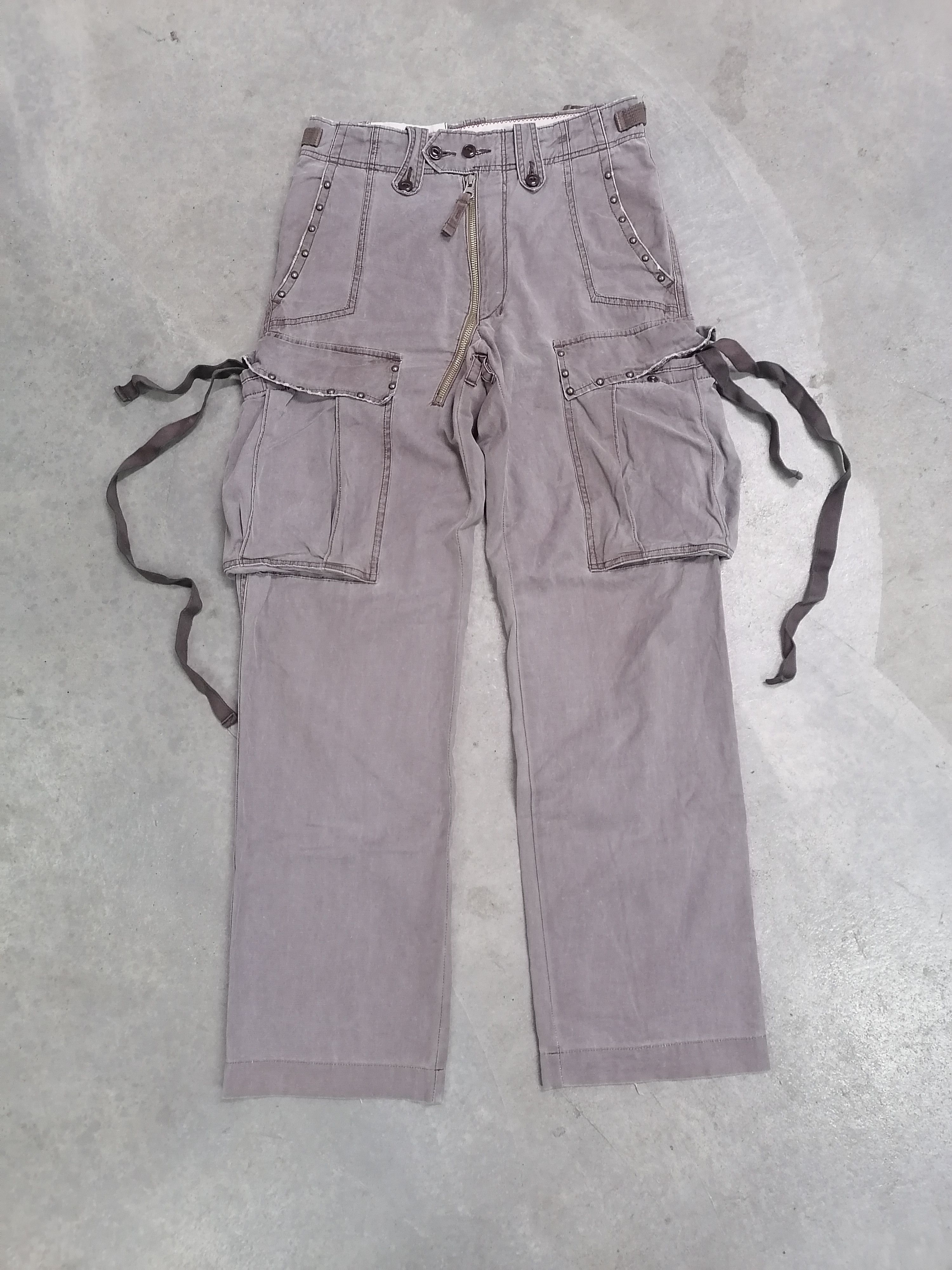 Japanese Brand × Vintage Rare Sabi Sabi Deluxe Gold Studded Tactical Cargo Pants Size US 28 / EU 44 - 2 Thumbnail