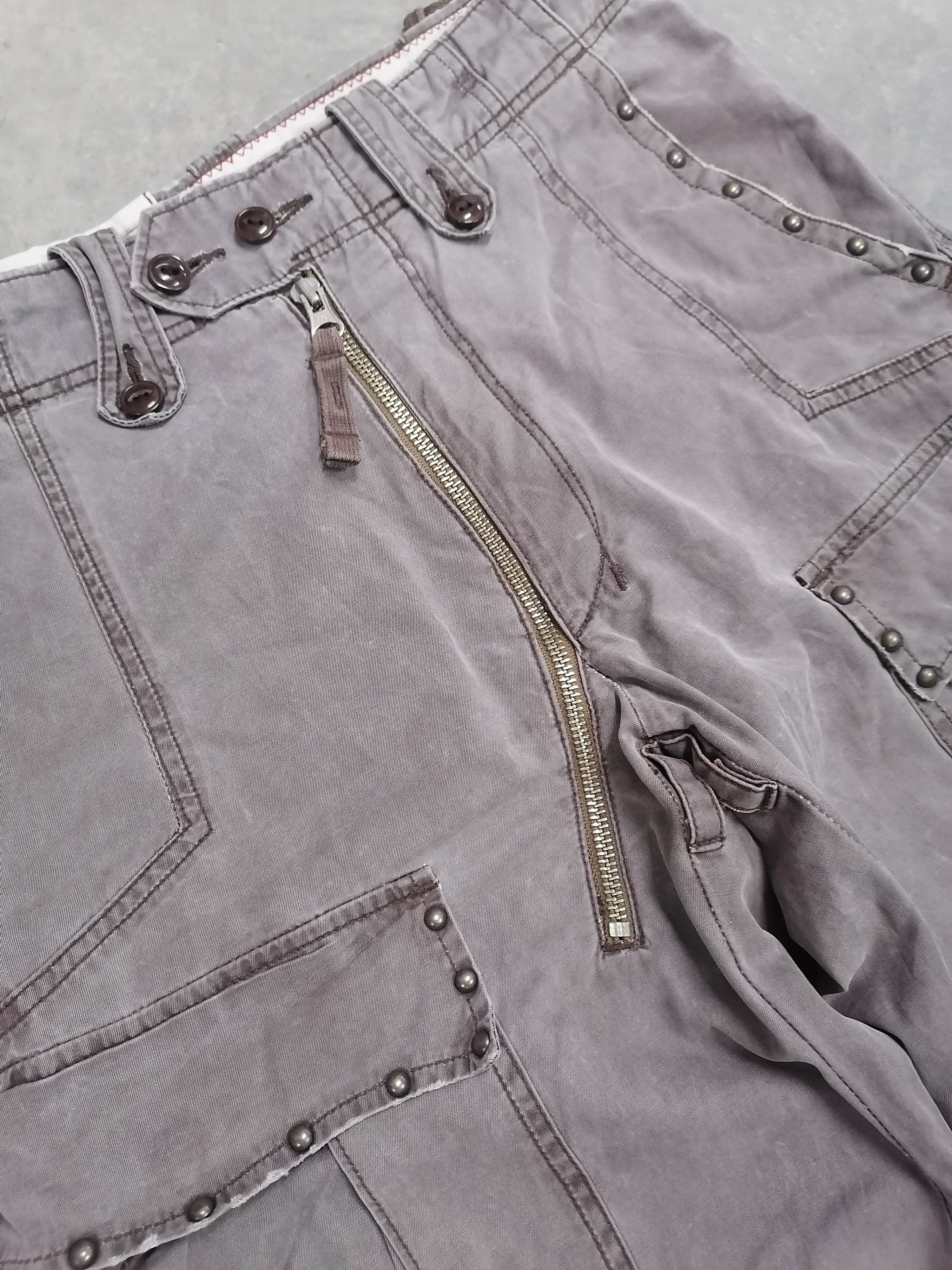 Japanese Brand × Vintage Rare Sabi Sabi Deluxe Gold Studded Tactical Cargo Pants Size US 28 / EU 44 - 7 Thumbnail