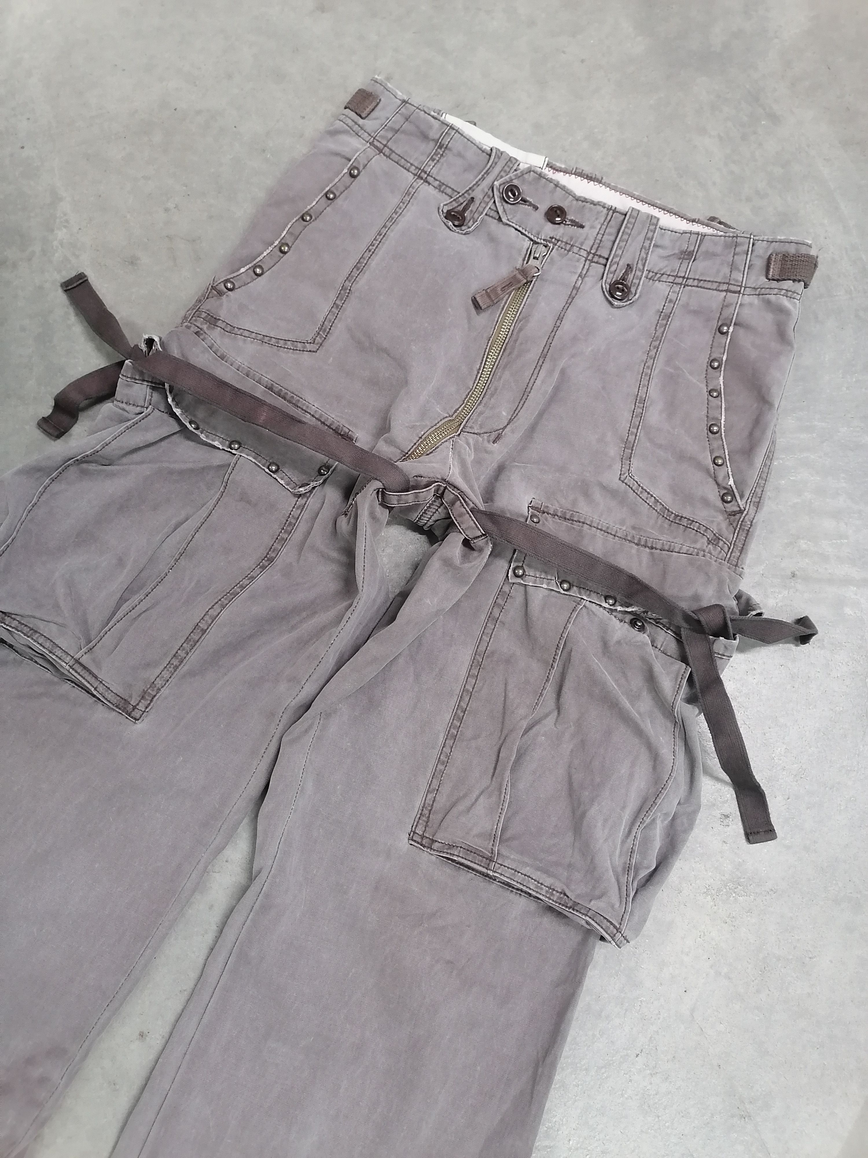 Japanese Brand × Vintage Rare Sabi Sabi Deluxe Gold Studded Tactical Cargo Pants Size US 28 / EU 44 - 3 Thumbnail