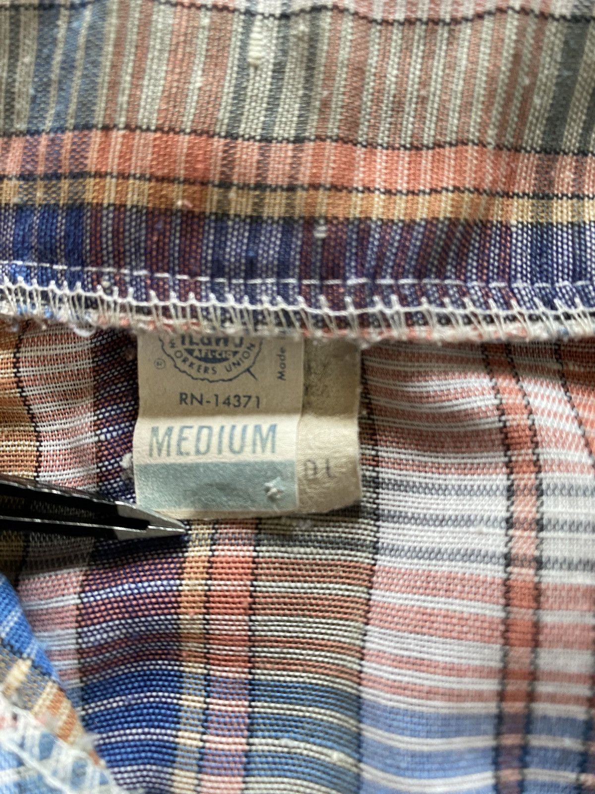 Retrofit Vintage 60s/70s Plaid Polo Style Crop Sleeve Women’s Shirt Size XS / US 0-2 / IT 36-38 - 9 Thumbnail